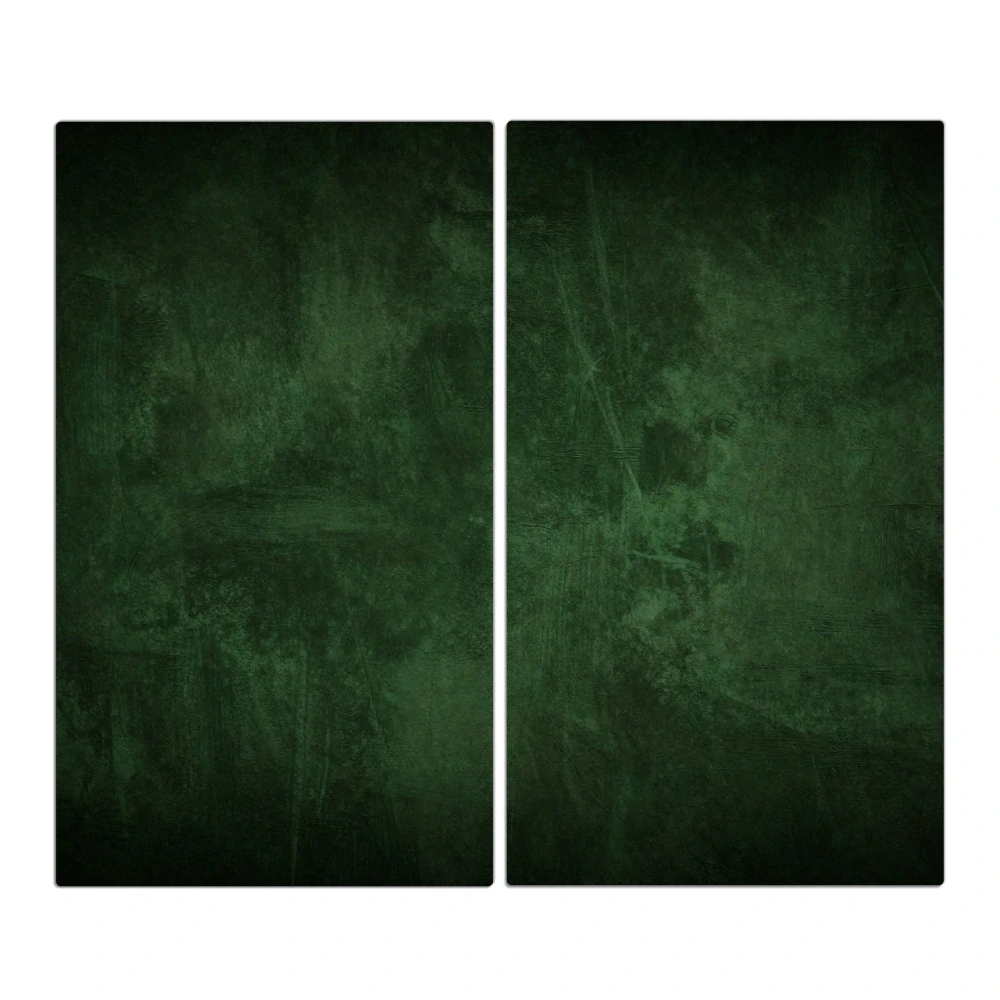 Skleněná ochranná deska za sporák a linku – Zelený mramor | 2 × 30 × 52 cm (sada 2 ks)