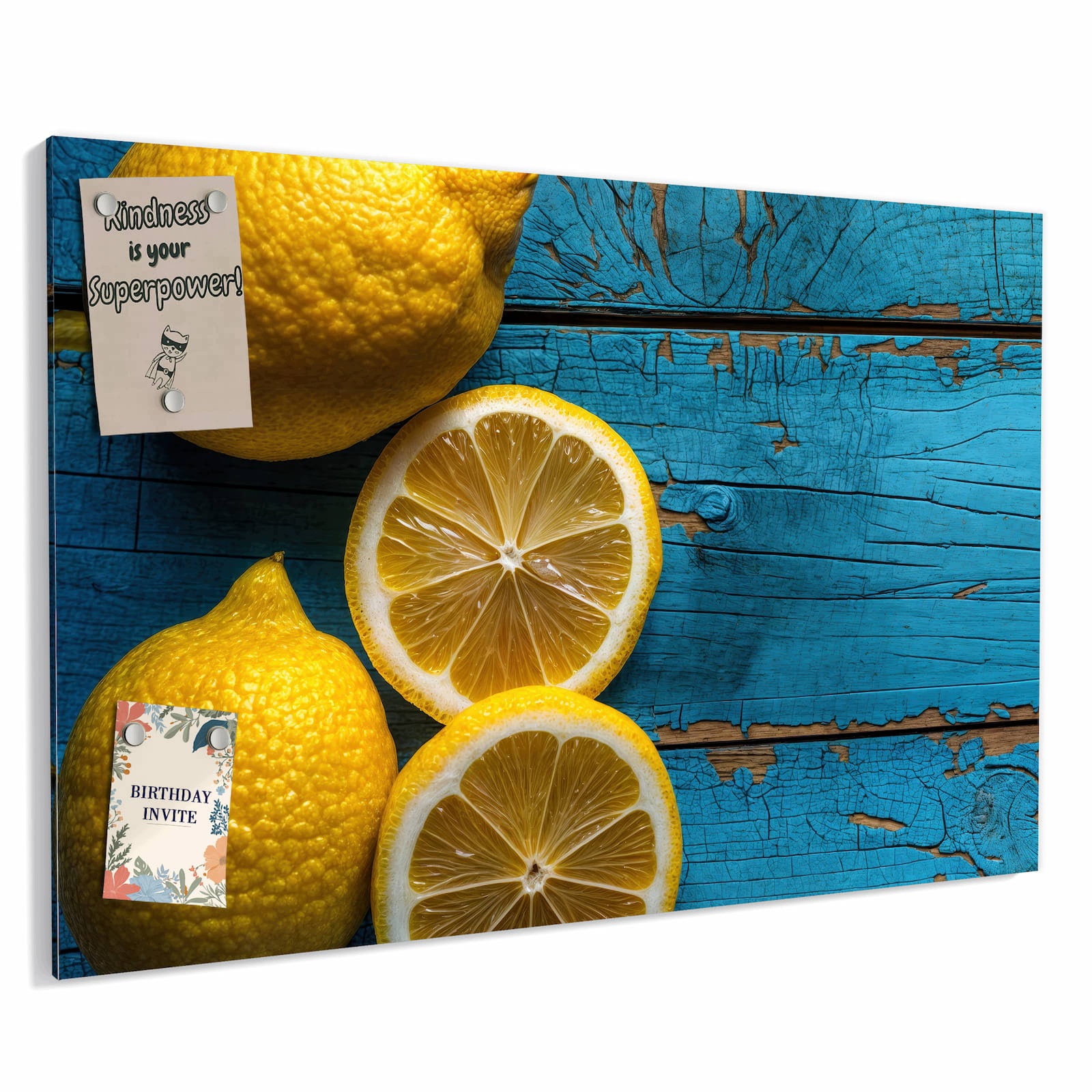 Magnetická tabule – obraz na zeď Citron na dřevě | 60 × 40 cm