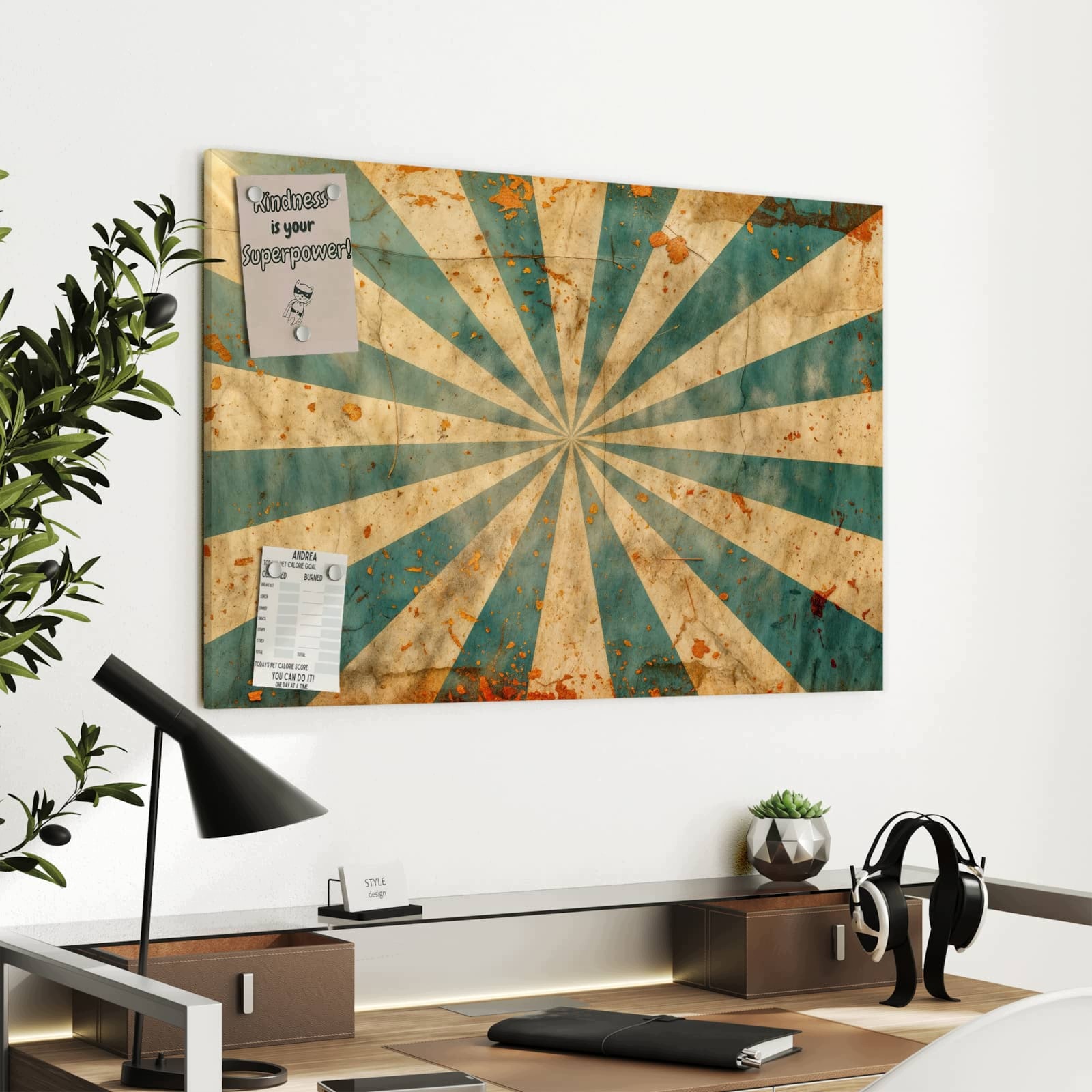 Magnetická tabule – obraz na zeď Steak na dřevěném prkénku | 90 × 60 cm
