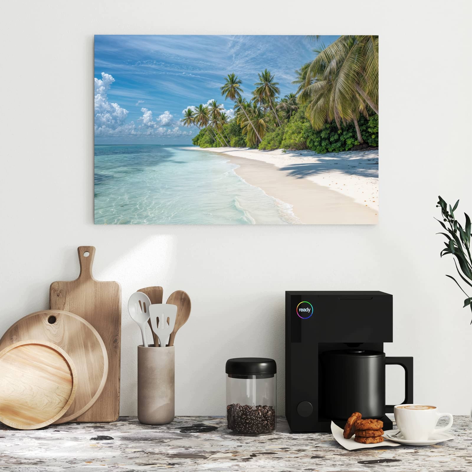 Magnetická tabule – obraz na zeď Palmy na vysněné pláži | 60 × 40 cm