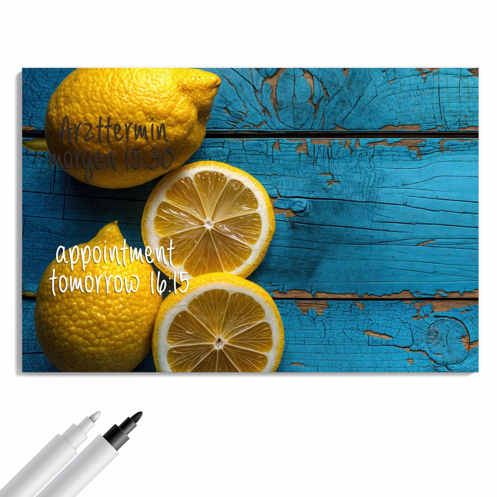 Magnetická tabule – obraz na zeď Citron na dřevě | 90 × 60 cm