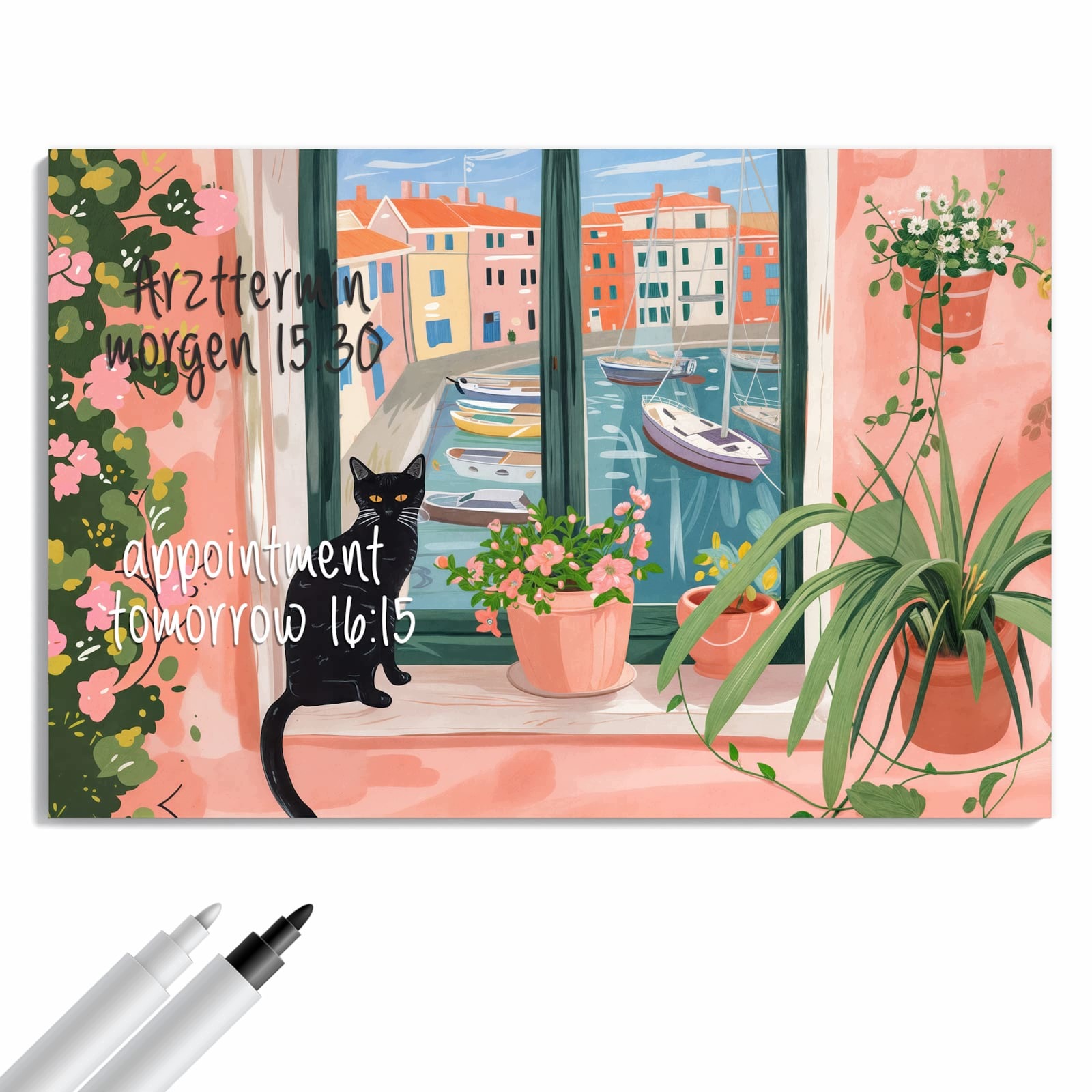 Magnetická tabule – obraz na zeď Kočka u okna | 60 × 40 cm