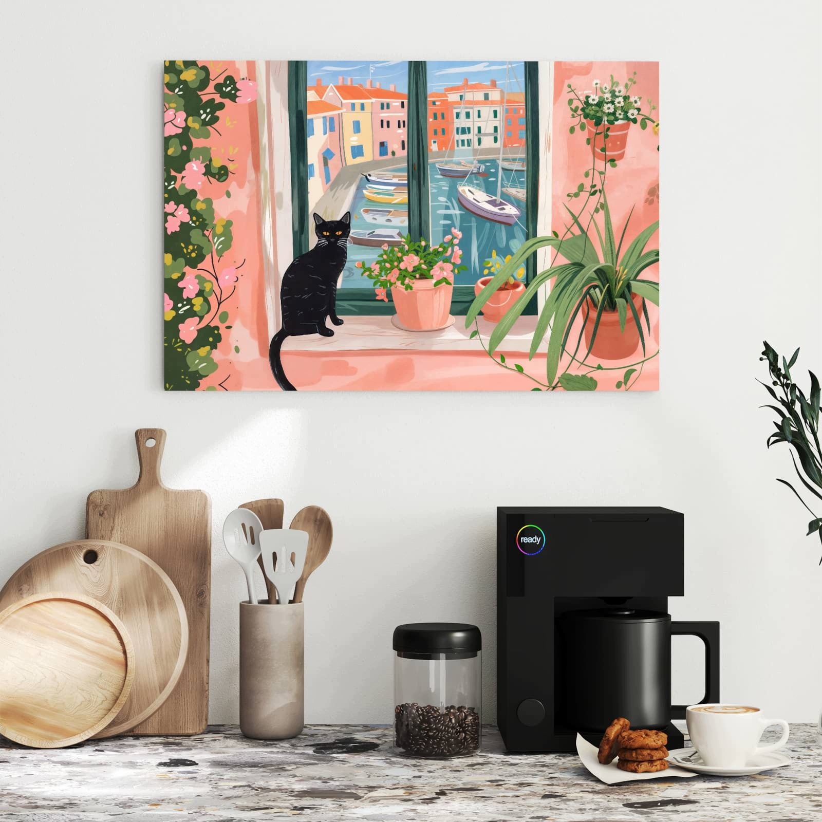 Magnetická tabule – obraz na zeď Kočka u okna | 60 × 40 cm