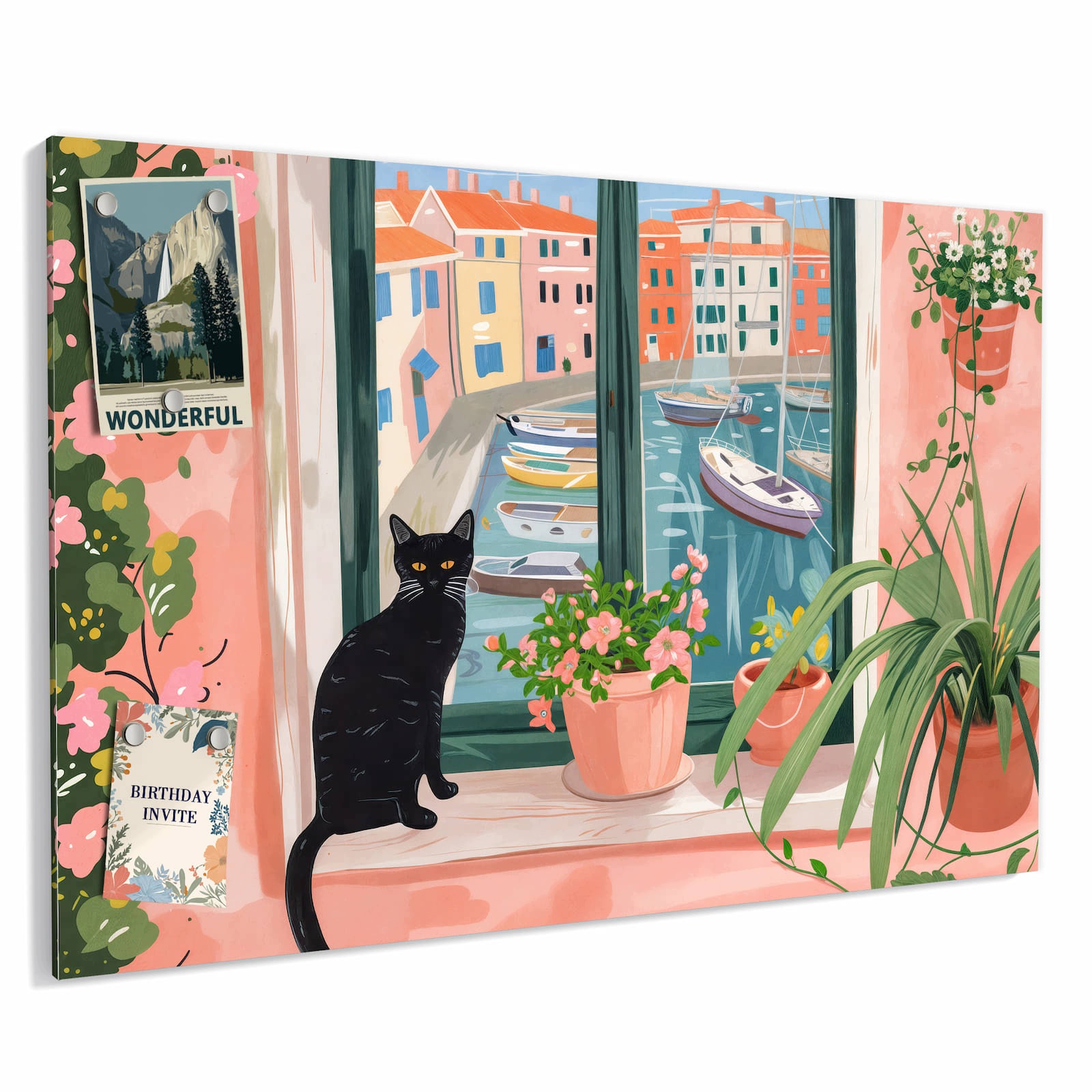 Magnetická tabule – obraz na zeď Kočka u okna | 60 × 40 cm