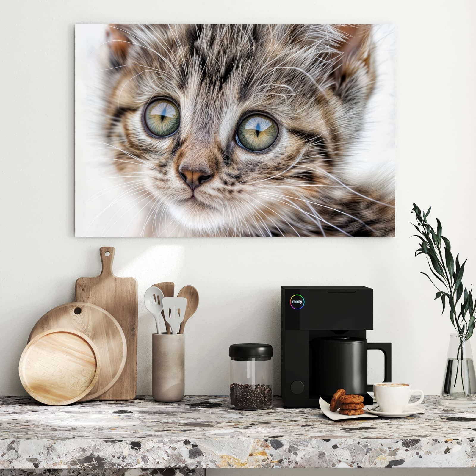 Magnetická tabule – obraz na zeď Zvědavé kotě | 90 × 60 cm