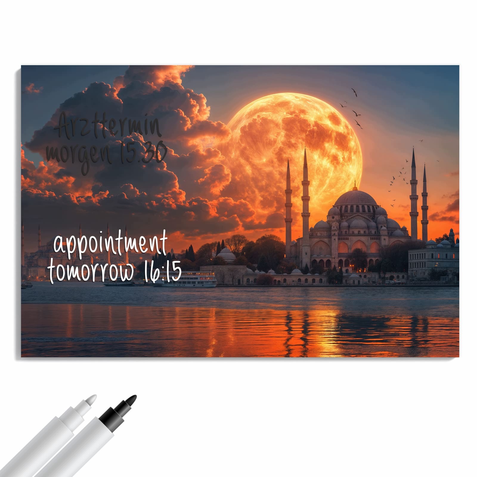 Magnetická tabule – obraz na zeď Měsíc nad Istanbulem | 90 × 60 cm