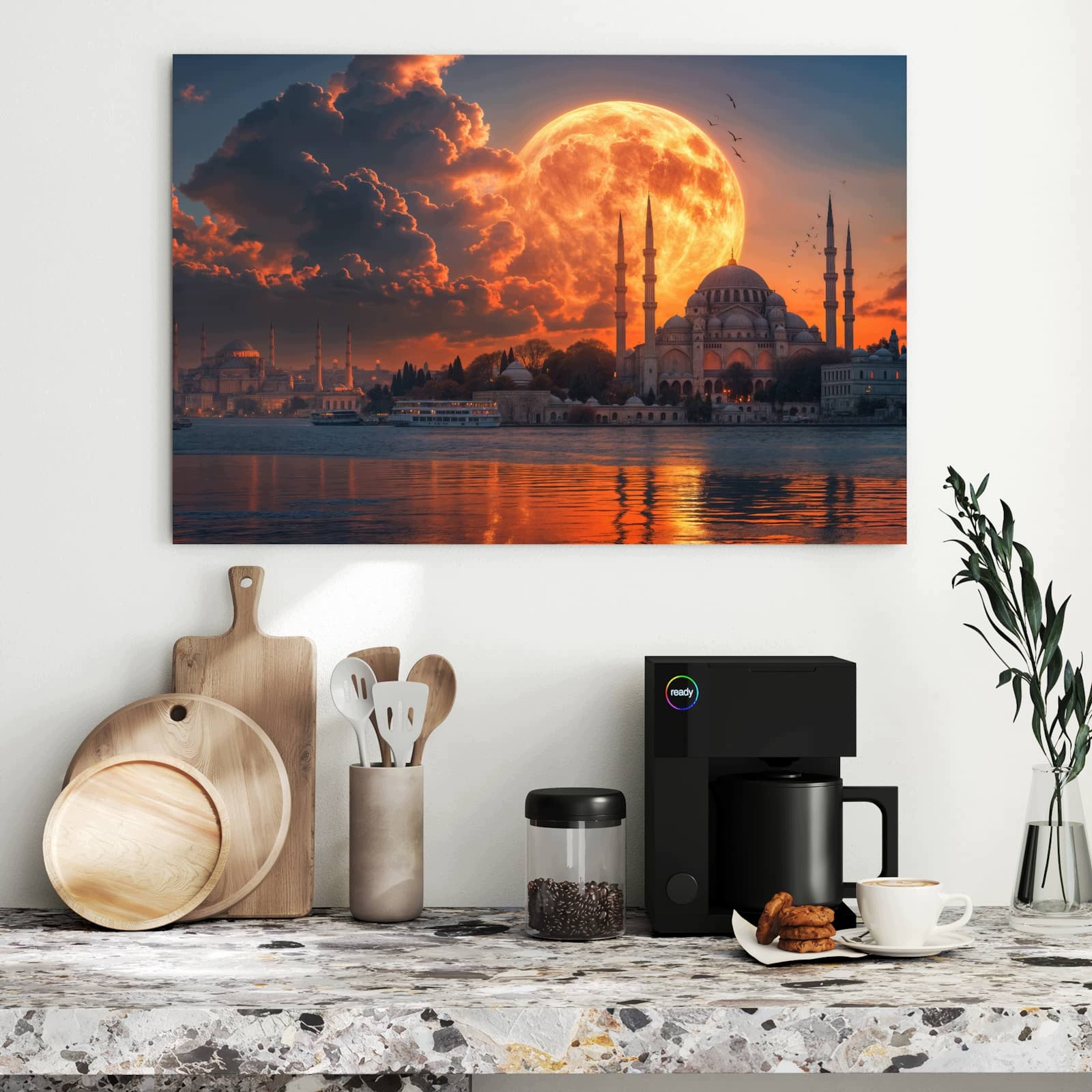 Magnetická tabule – obraz na zeď Měsíc nad Istanbulem | 90 × 60 cm