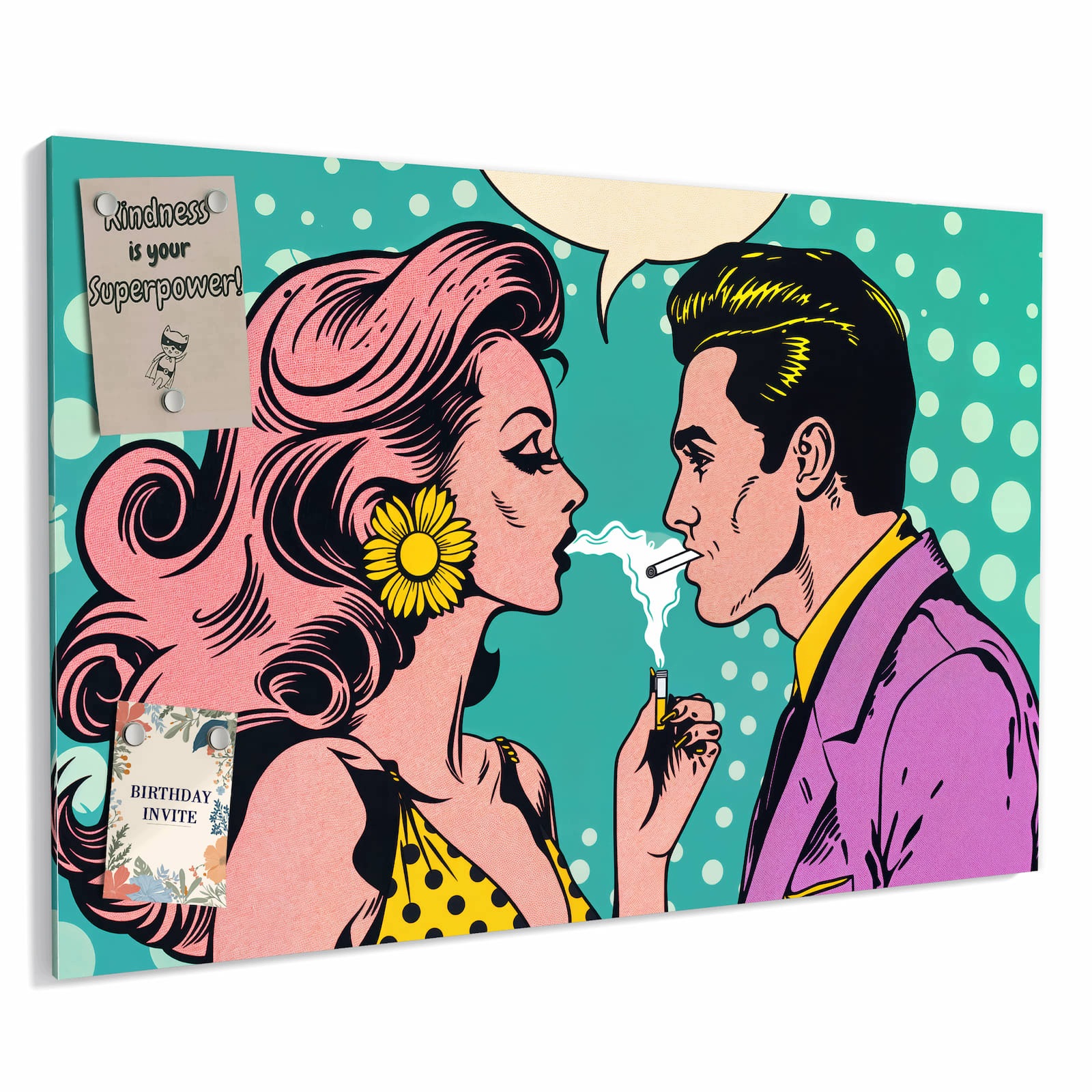 Magnetická tabule – obraz na zeď Retro pop umění dvojice | 60 × 40 cm