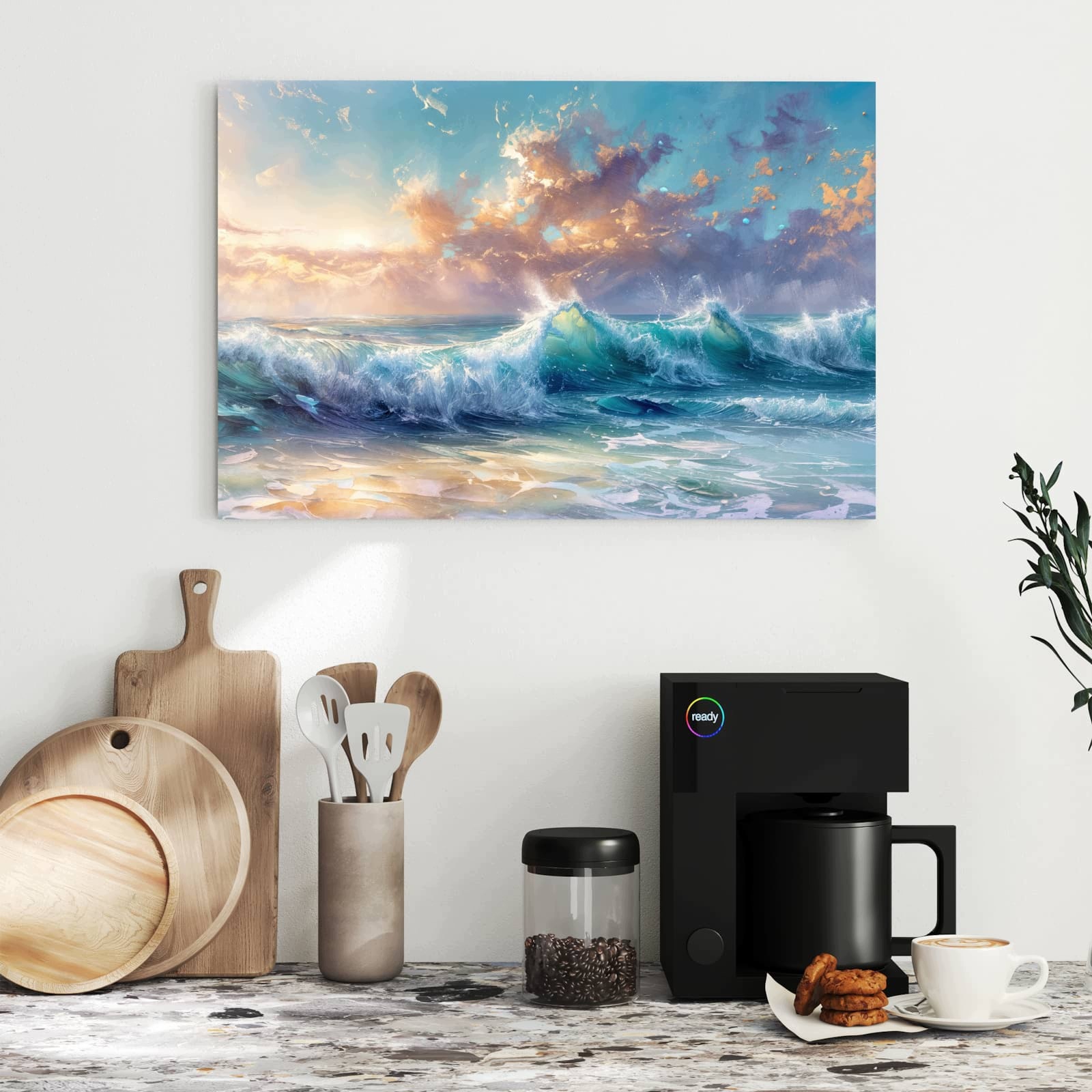 Magnetická tabule – obraz na zeď Vlny oceánu východ slunce | 60 × 40 cm