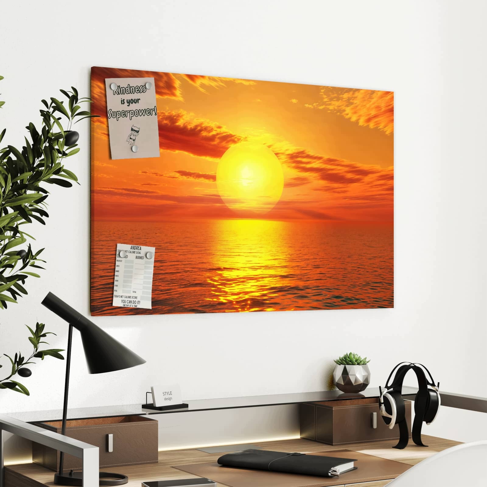 Magnetická tabule – obraz na zeď Kiwi voda – motiv 1 | 90 × 60 cm