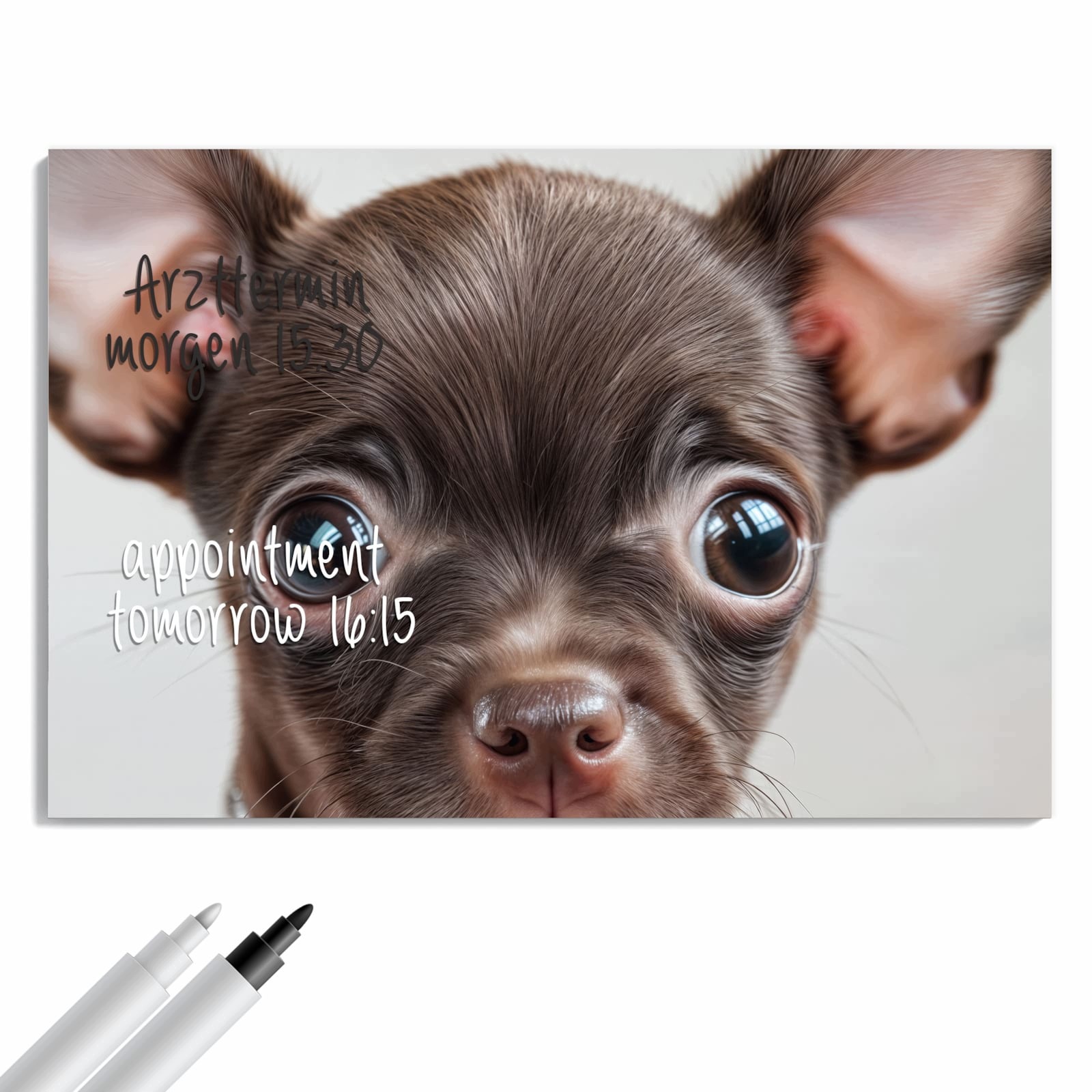 Magnetická tabule – obraz na zeď Roztomilý pohled štěněte | 90 × 60 cm