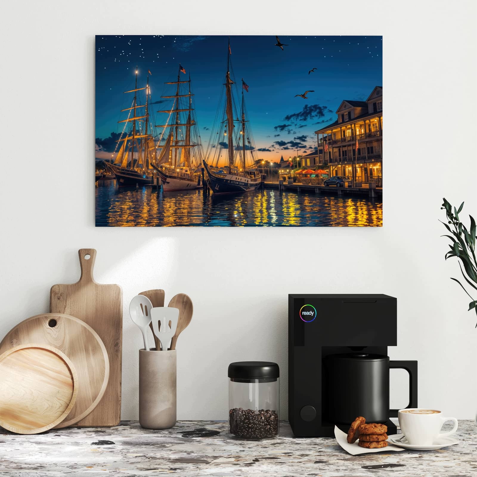 Magnetická tabule – obraz na zeď Noční přístav | 60 × 40 cm