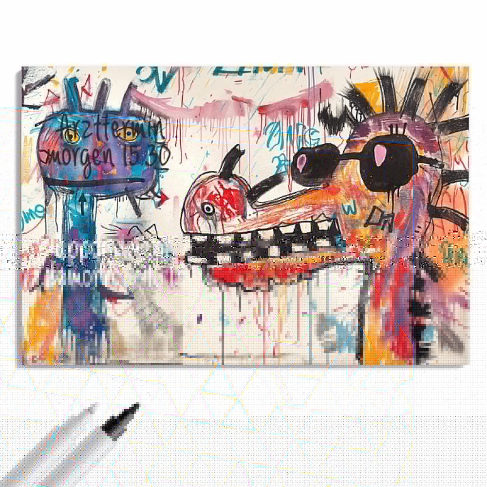 Magnetická tabule – obraz na zeď Barevné trojúhelníky | 60 × 40 cm