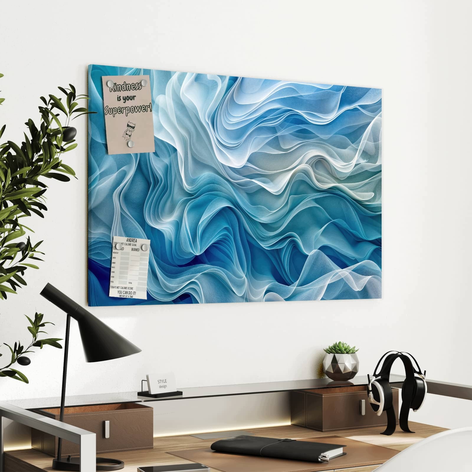Magnetická tabule – obraz na zeď Vlnění | 90 × 60 cm