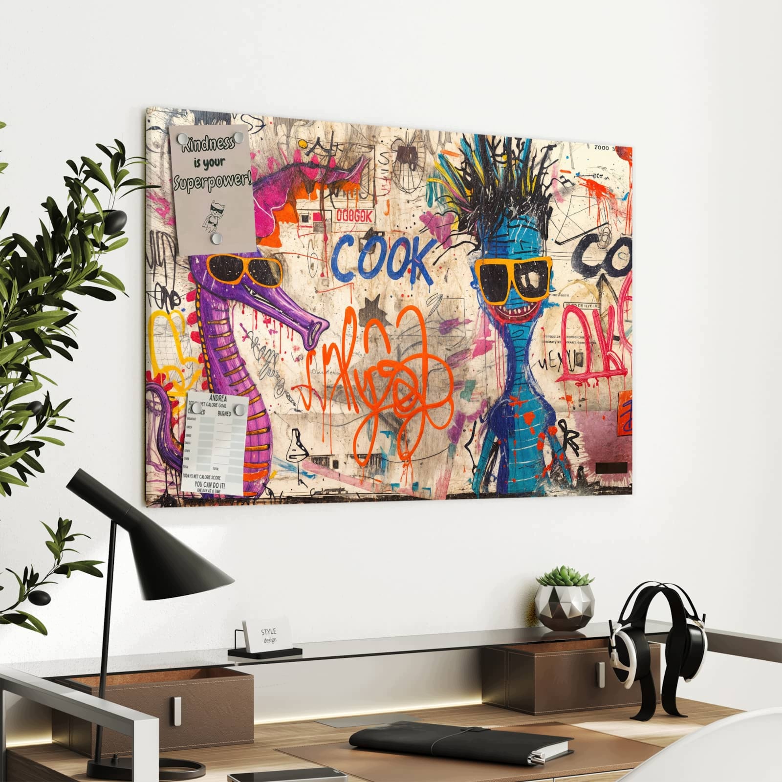 Magnetická tabule – obraz na zeď Barevná nádhera květin | 90 × 60 cm