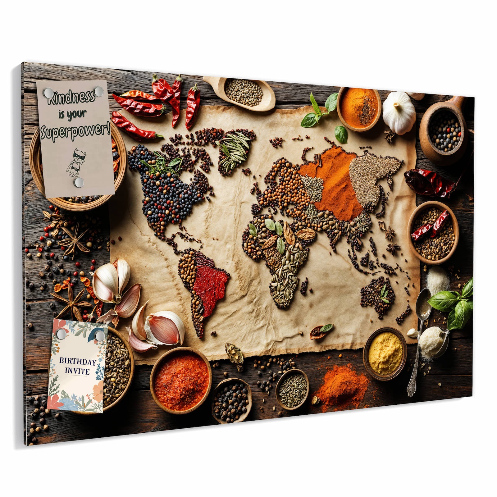 Magnetická tabule – obraz na zeď Mapa světa vintage | 60 × 40 cm