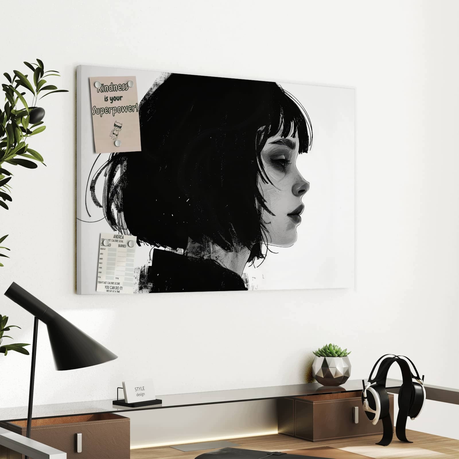 Magnetická tabule – obraz na zeď Portrét siluet | 60 × 40 cm