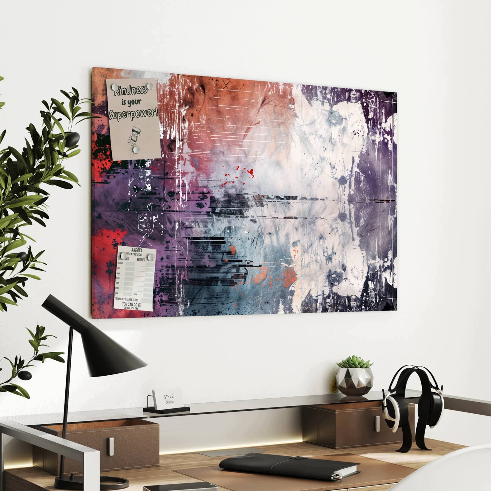 Magnetická tabule – obraz na zeď Abstraktní umění kompozice | 90 × 60 cm