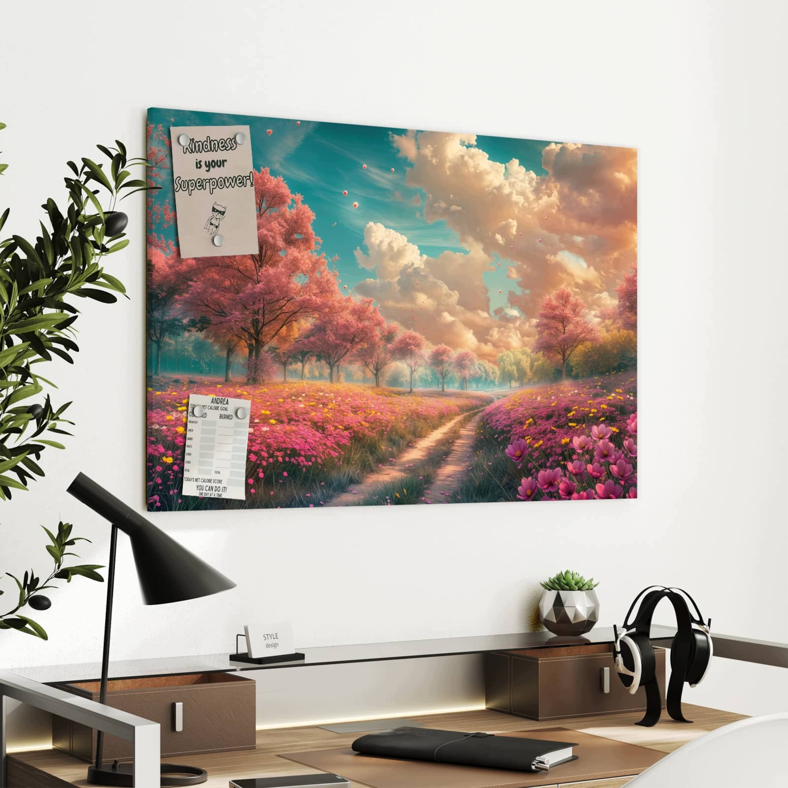 Magnetická tabule – obraz na zeď Kvetoucí cesta | 90 × 60 cm
