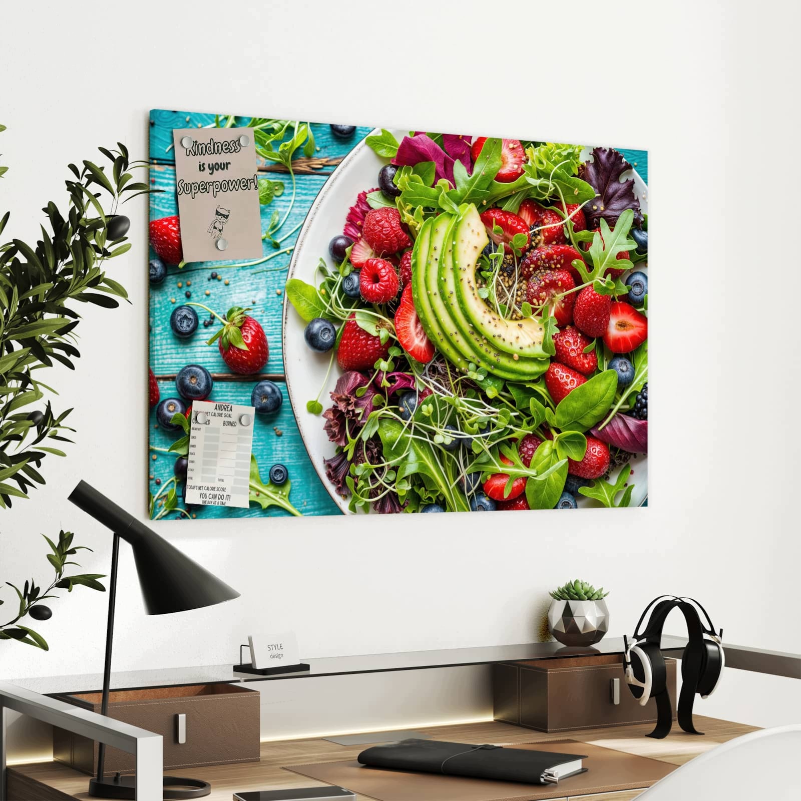 Magnetická tabule – obraz na zeď Zdravý salát miska | 90 × 60 cm