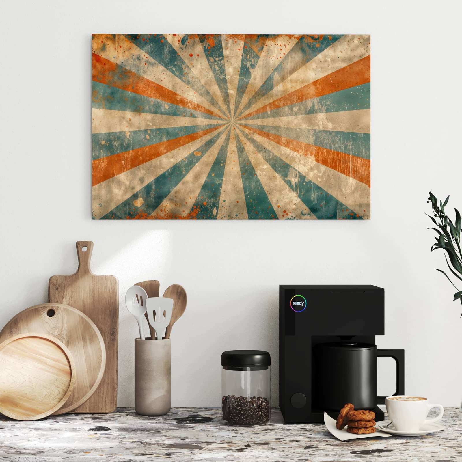 Magnetická tabule – obraz na zeď Retro paprsky design | 60 × 40 cm