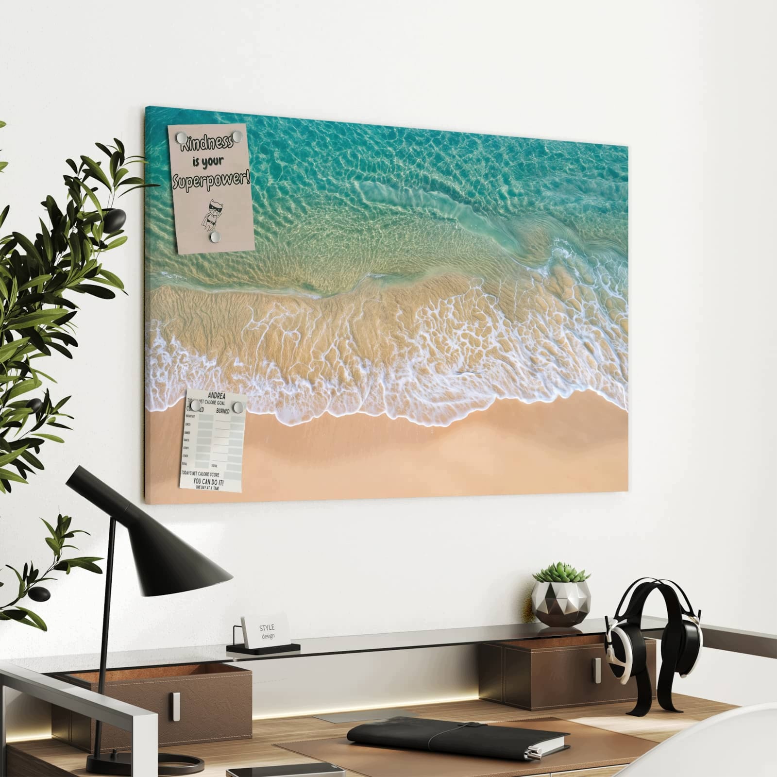 Magnetická tabule – obraz na zeď Barevný závěs | 60 × 40 cm