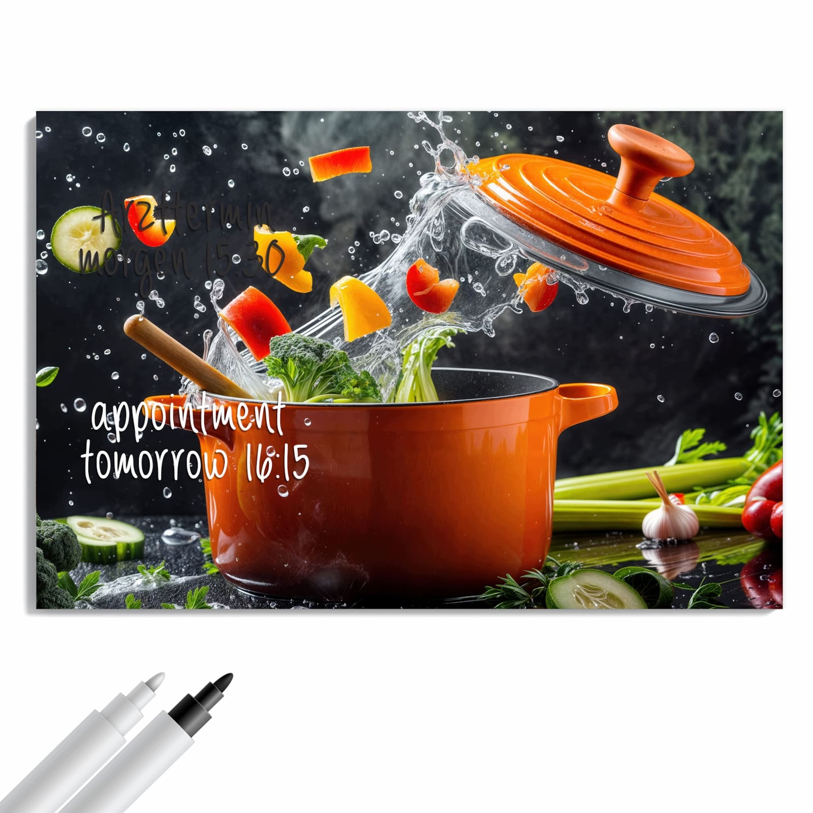 Magnetická tabule – obraz na zeď Hrnec se zeleninou | 60 × 40 cm
