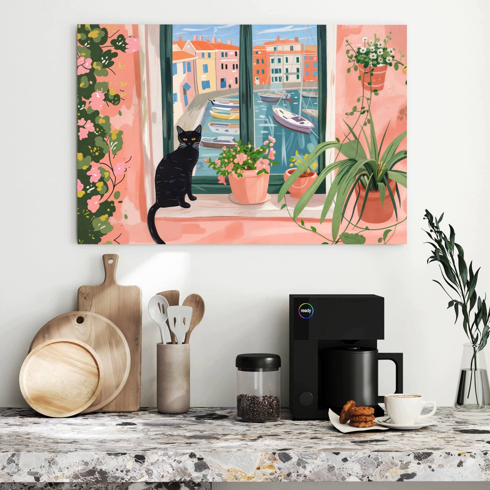 Magnetická tabule – obraz na zeď Kočka u okna | 90 × 60 cm