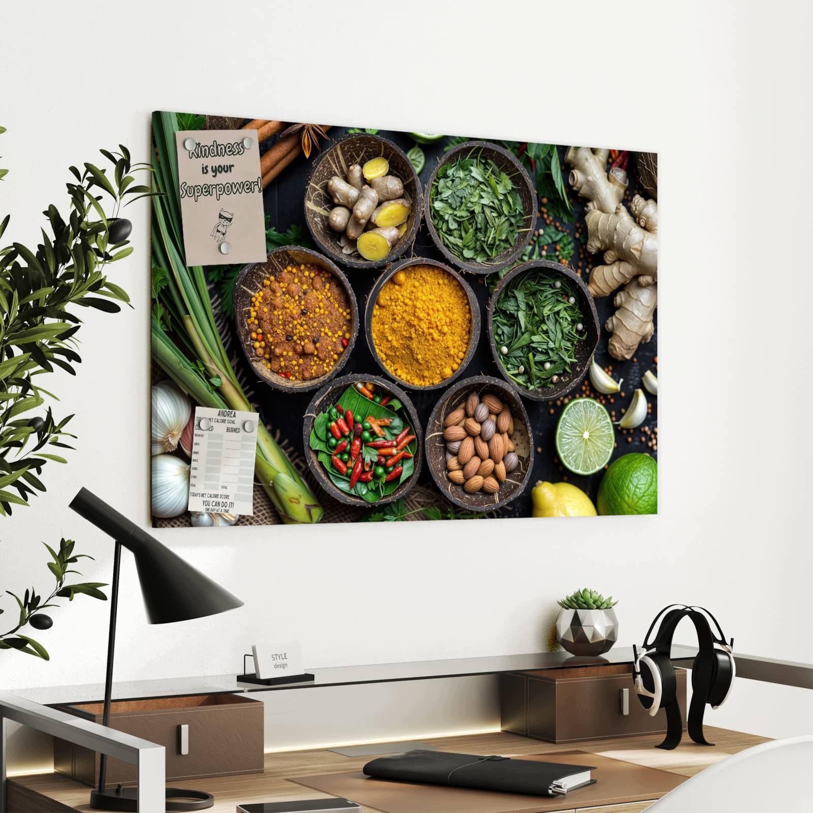 Magnetická tabule – obraz na zeď Varianty koření | 90 × 60 cm