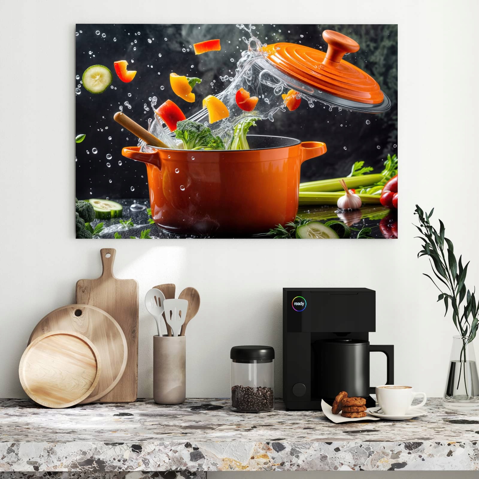 Magnetická tabule – obraz na zeď Hrnec se zeleninou | 90 × 60 cm