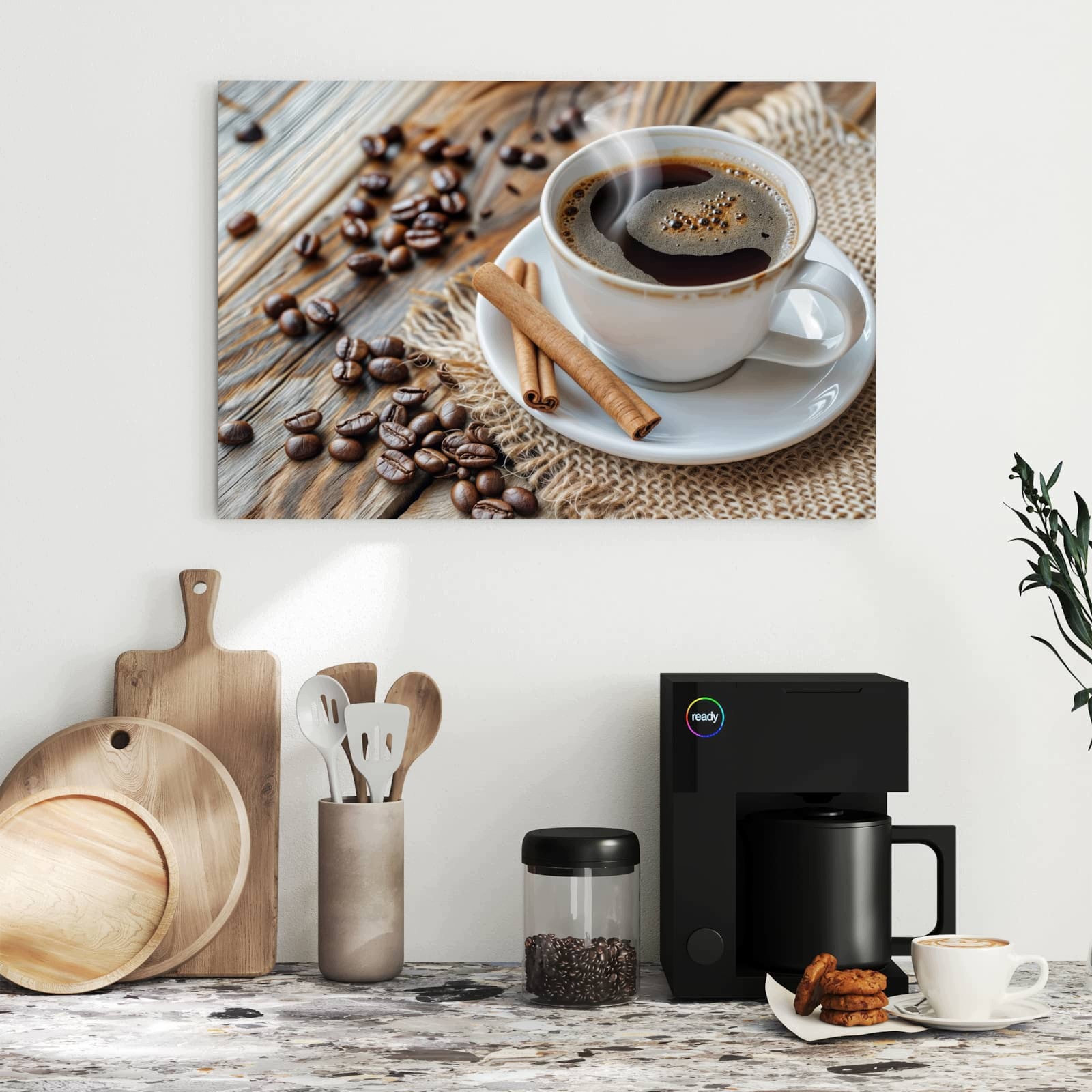 Magnetická tabule – obraz na zeď Káva a skořice – motiv 1 | 60 × 40 cm