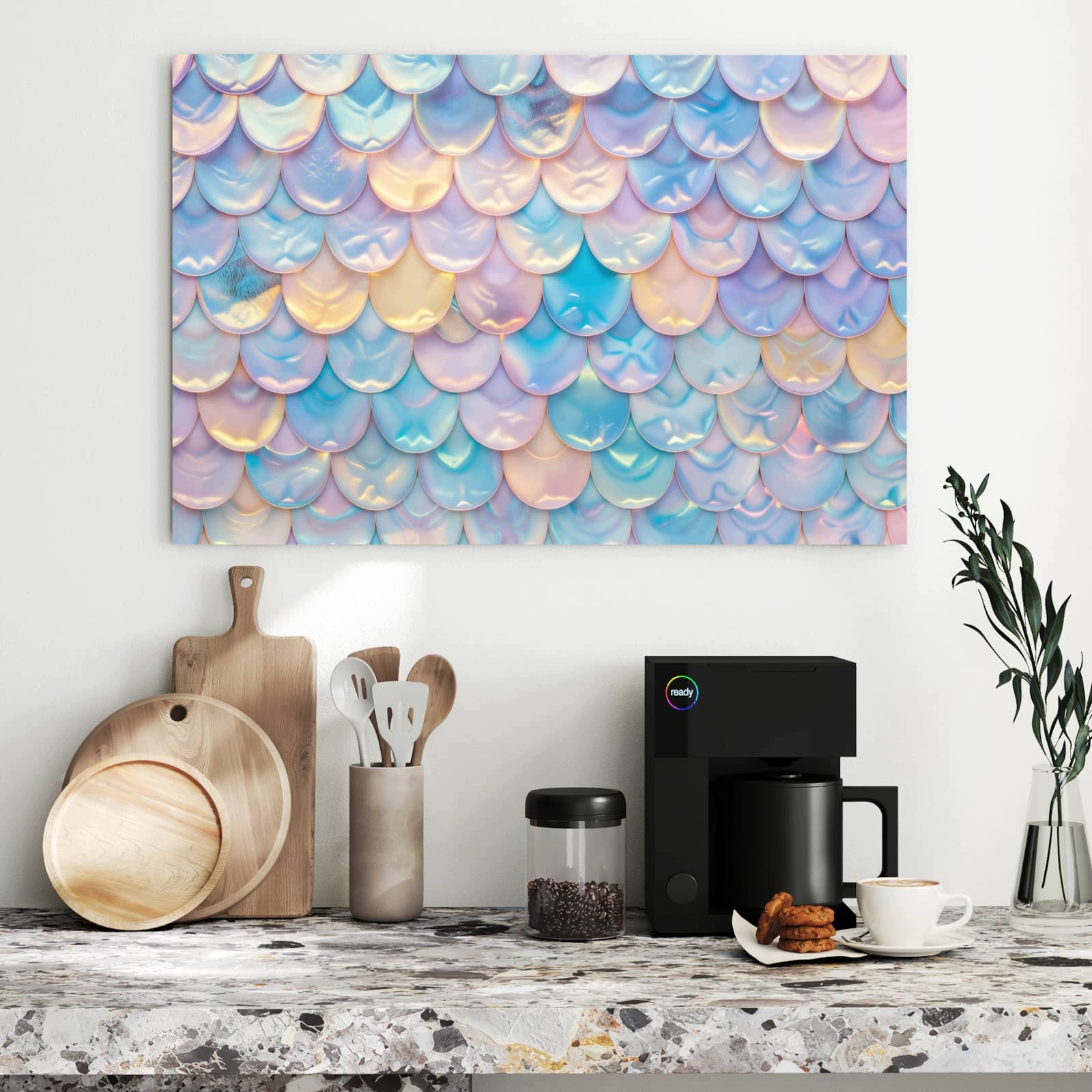 Magnetická tabule – obraz na zeď Pastelová směs šupin | 90 × 60 cm
