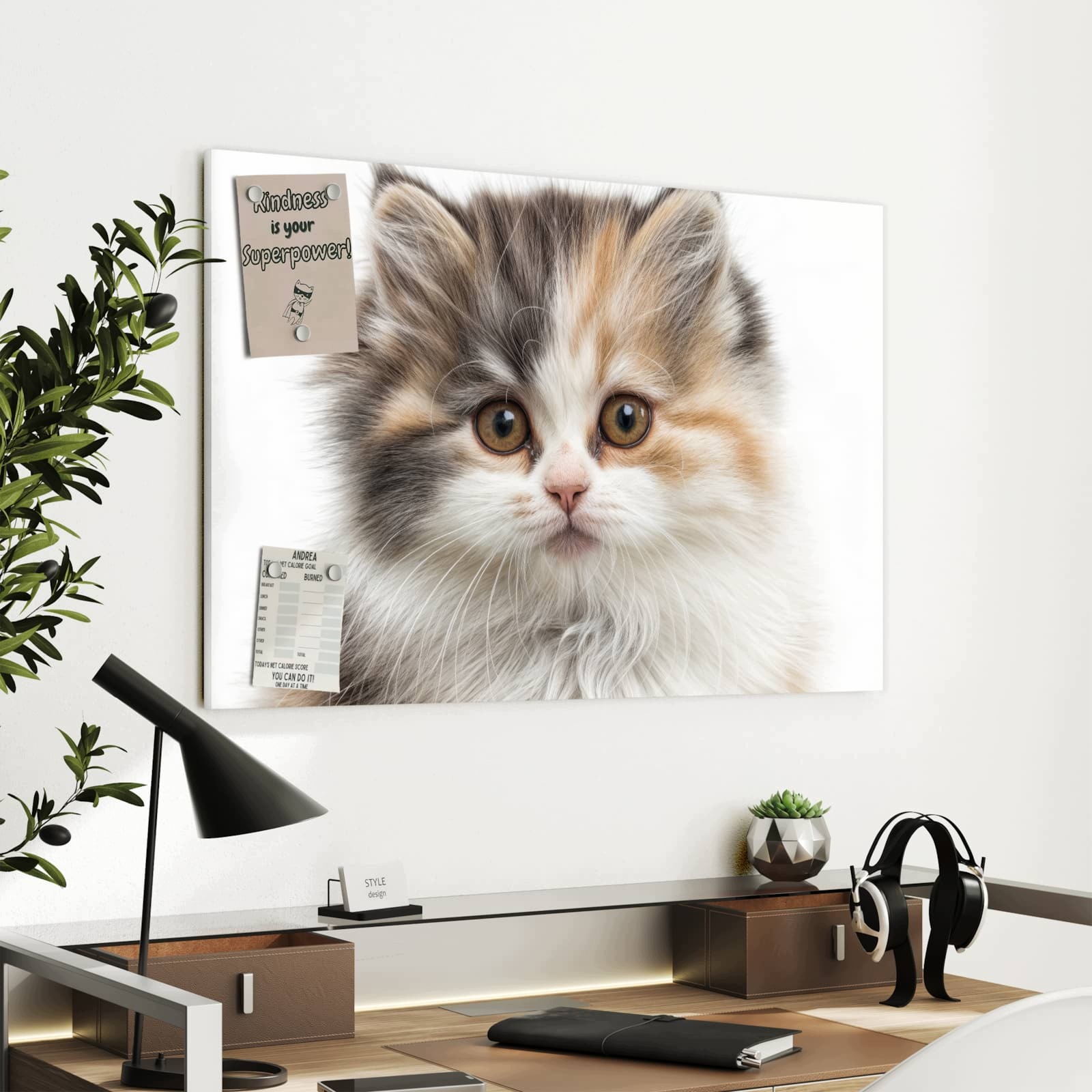 Magnetická tabule – obraz na zeď Chlupatá kočka | 90 × 60 cm