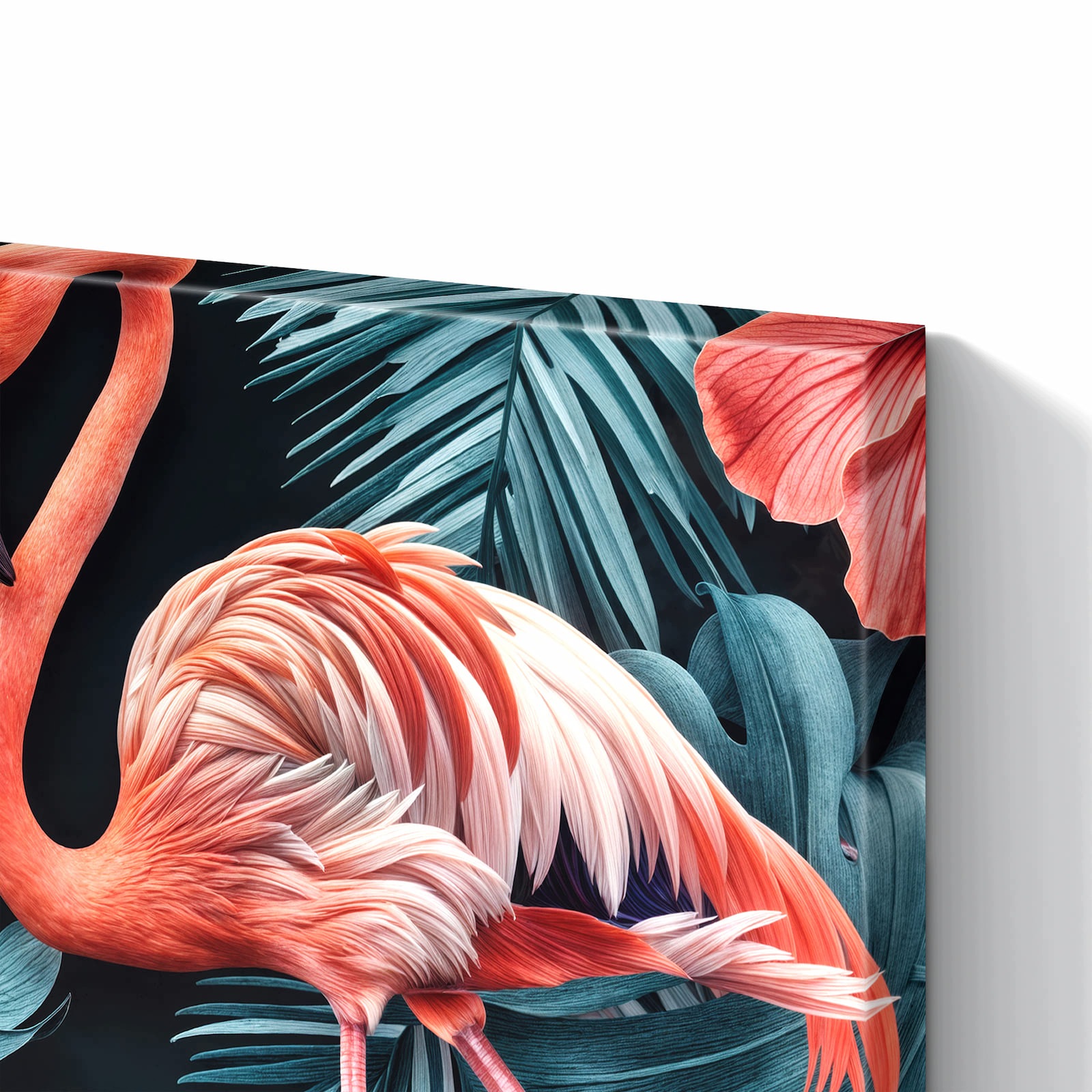 Magnetická tabule – obraz na zeď Plameňáci a květiny | 60 × 40 cm