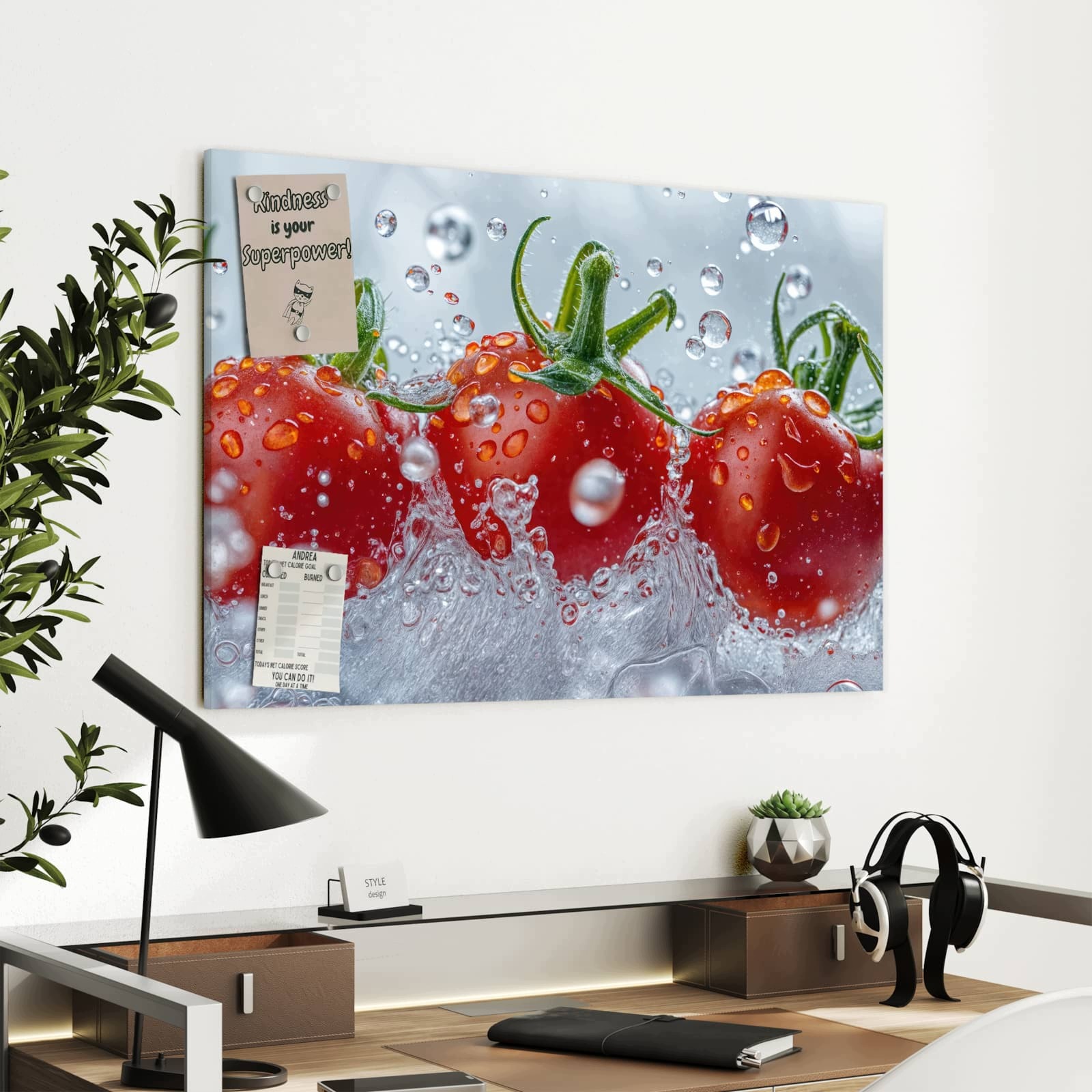 Magnetická tabule – obraz na zeď Rajčata ve vodě | 90 × 60 cm