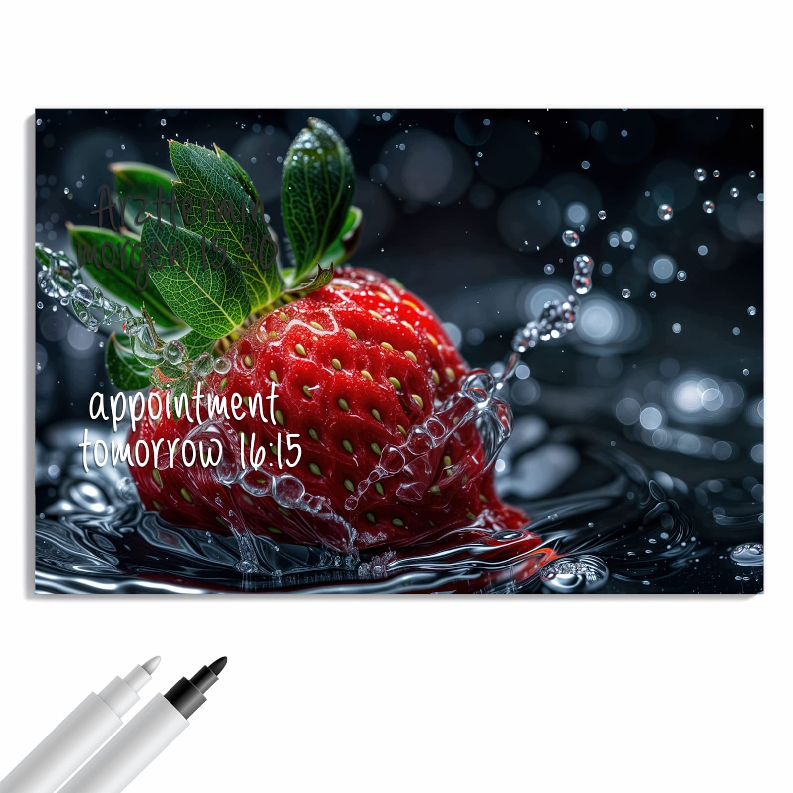 Magnetická tabule – obraz na zeď Jahoda ve vodě | 60 × 40 cm