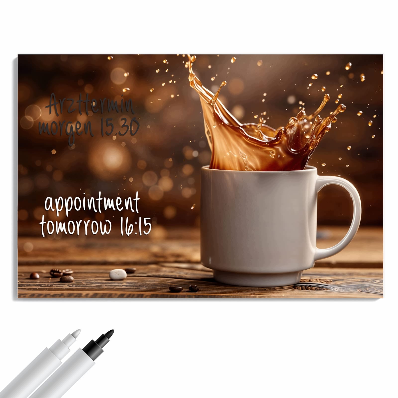 Magnetická tabule – obraz na zeď Káva cákance | 90 × 60 cm