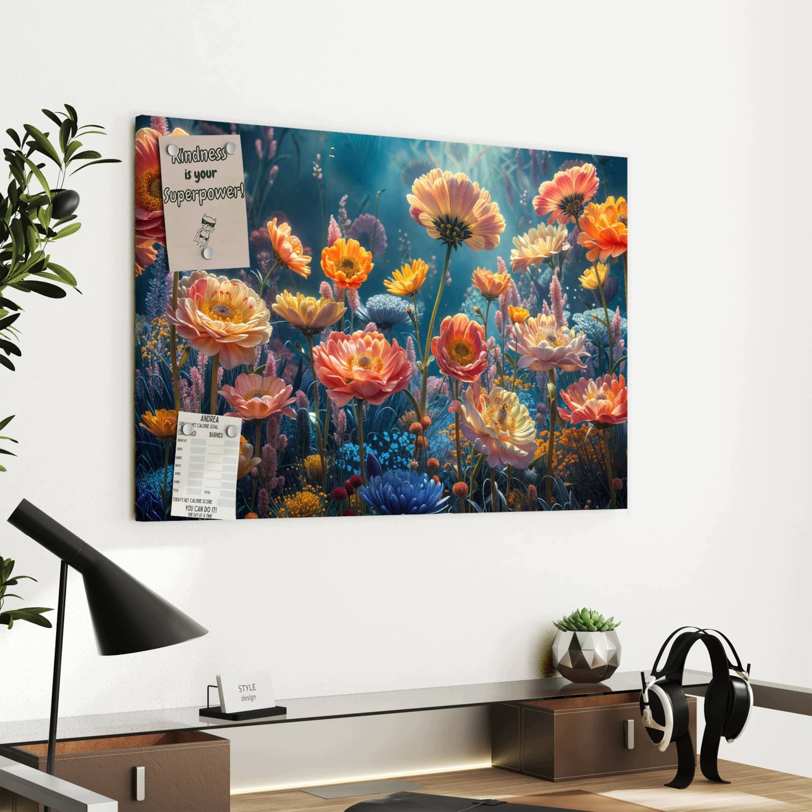 Magnetická tabule – obraz na zeď Květinová zahrada | 60 × 40 cm