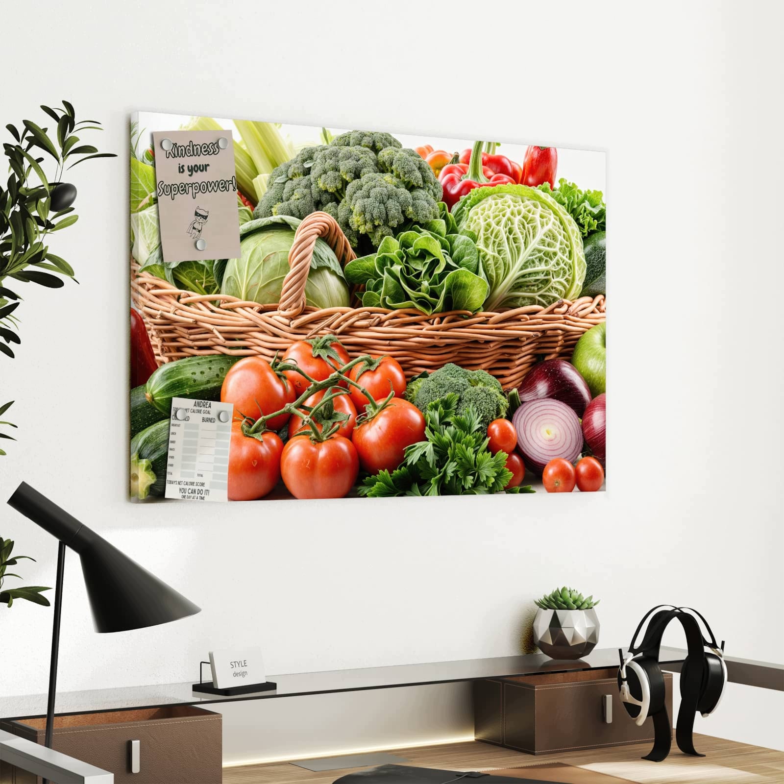 Magnetická tabule – obraz na zeď Plameňáci a květiny | 90 × 60 cm