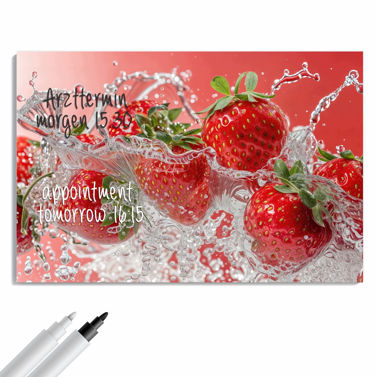 Magnetická tabule – obraz na zeď Cákance jahod | 60 × 40 cm
