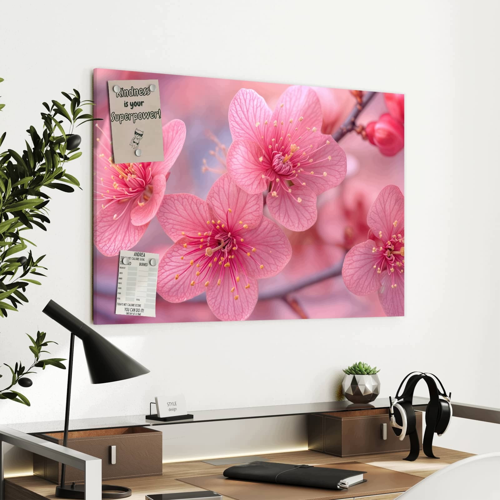 Magnetická tabule – obraz na zeď Kouzlo květin – motiv 1 | 90 × 60 cm