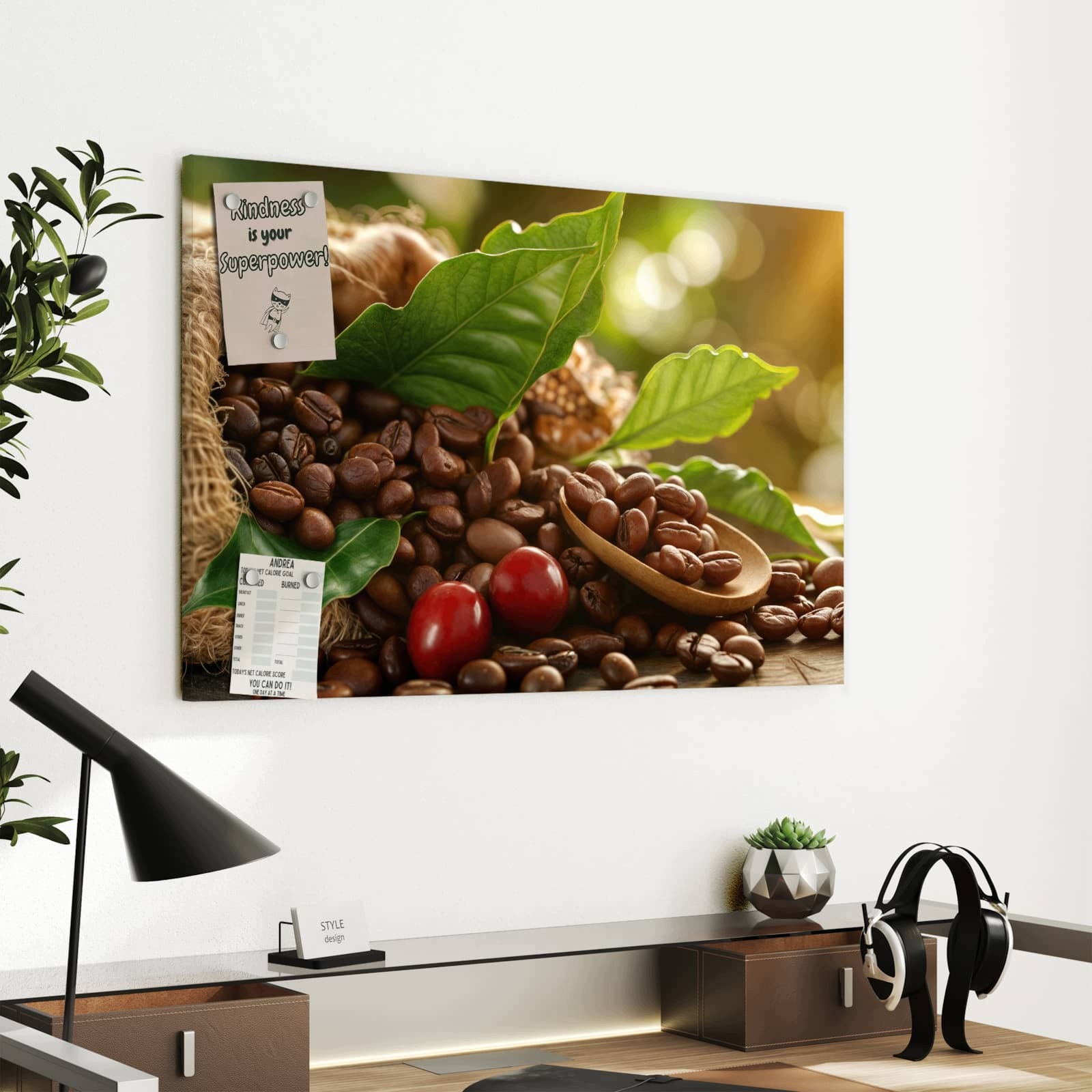 Magnetická tabule – obraz na zeď Zrna kávy | 60 × 40 cm