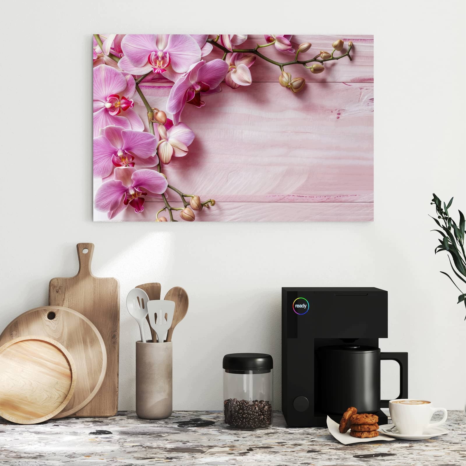 Magnetická tabule – obraz na zeď Orchideje dřevo pozadí | 60 × 40 cm