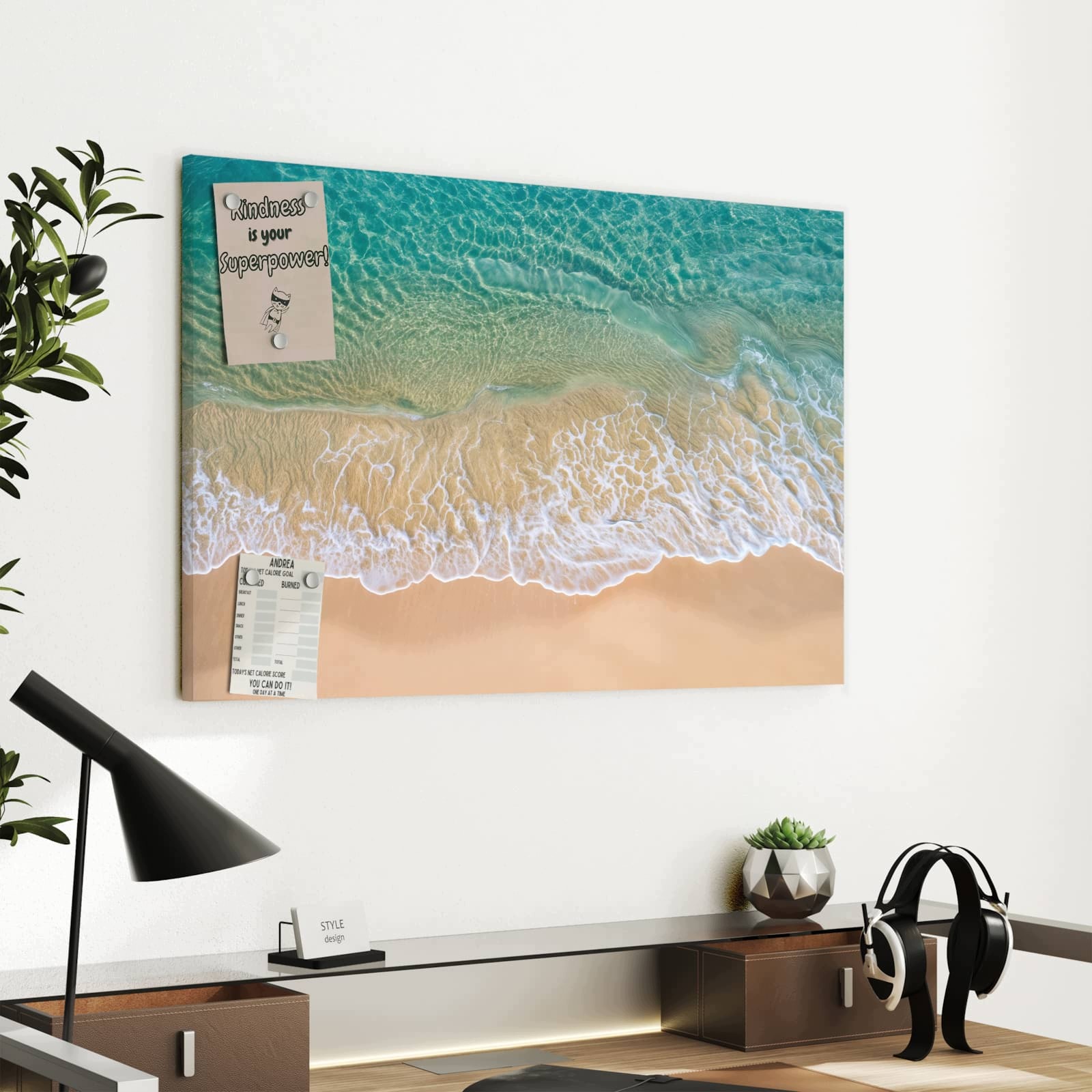 Magnetická tabule – obraz na zeď Vlny na pláži | 60 × 40 cm