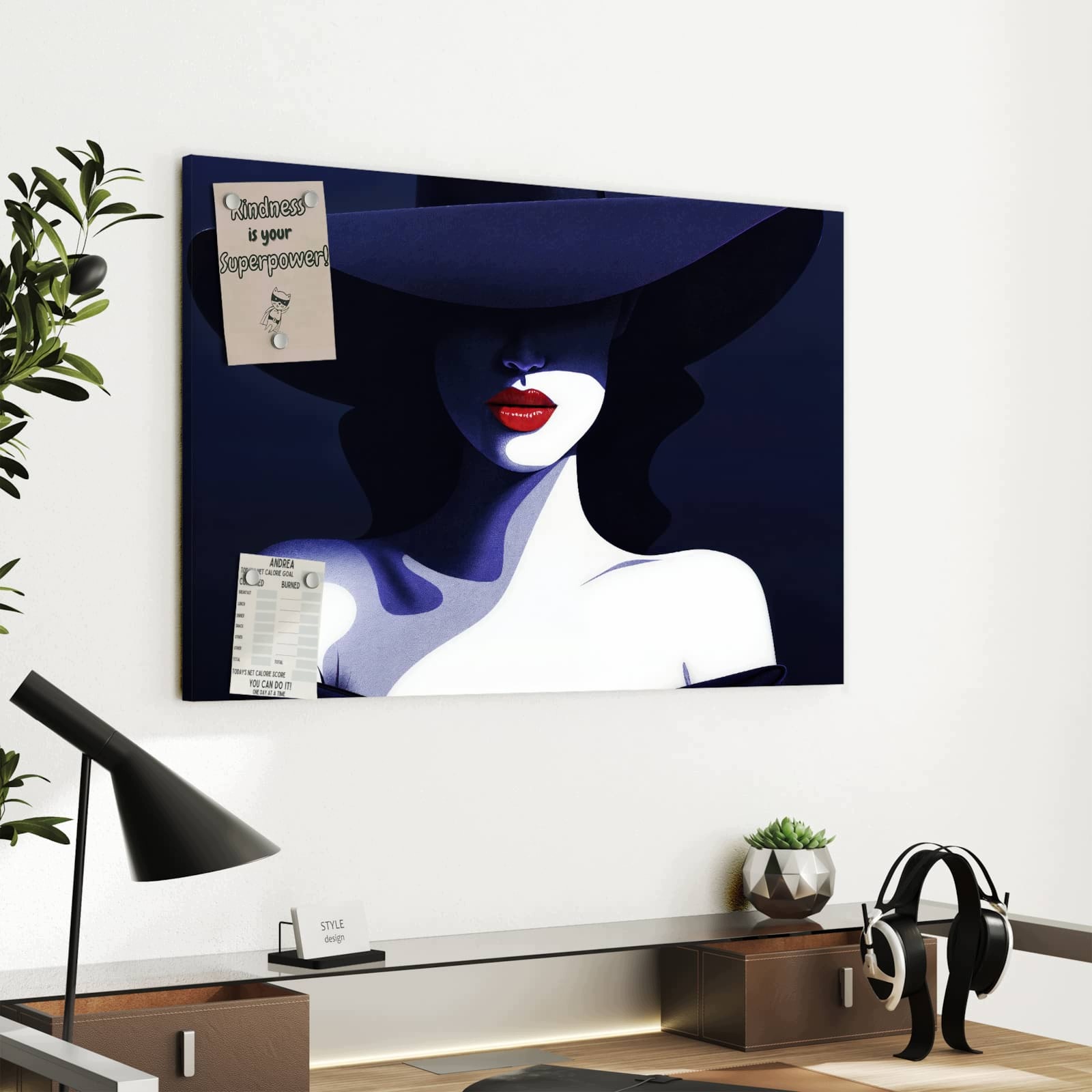 Magnetická tabule – obraz na zeď Fialová směs textur | 90 × 60 cm