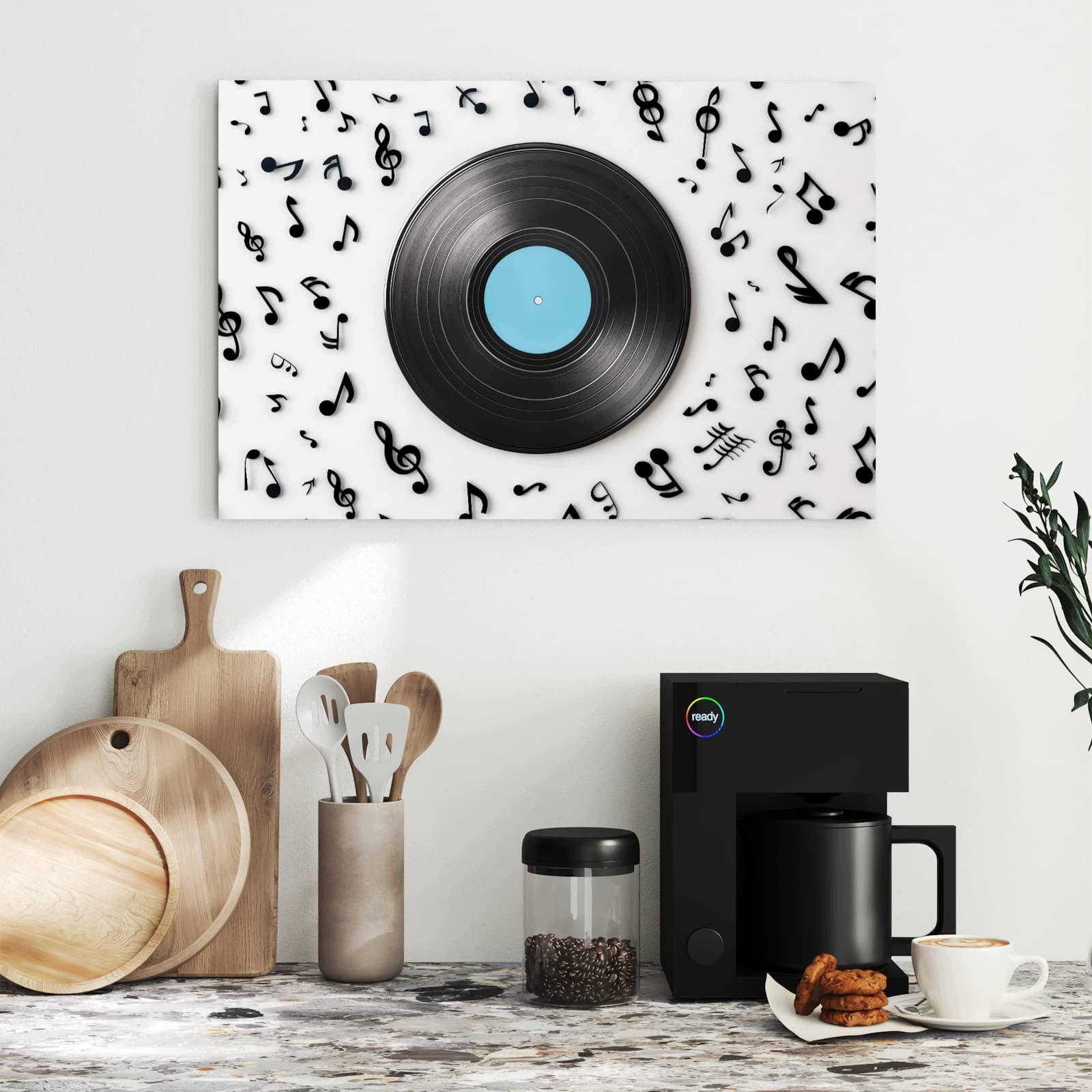 Magnetická tabule – obraz na zeď Vinylová deska a hudba | 60 × 40 cm