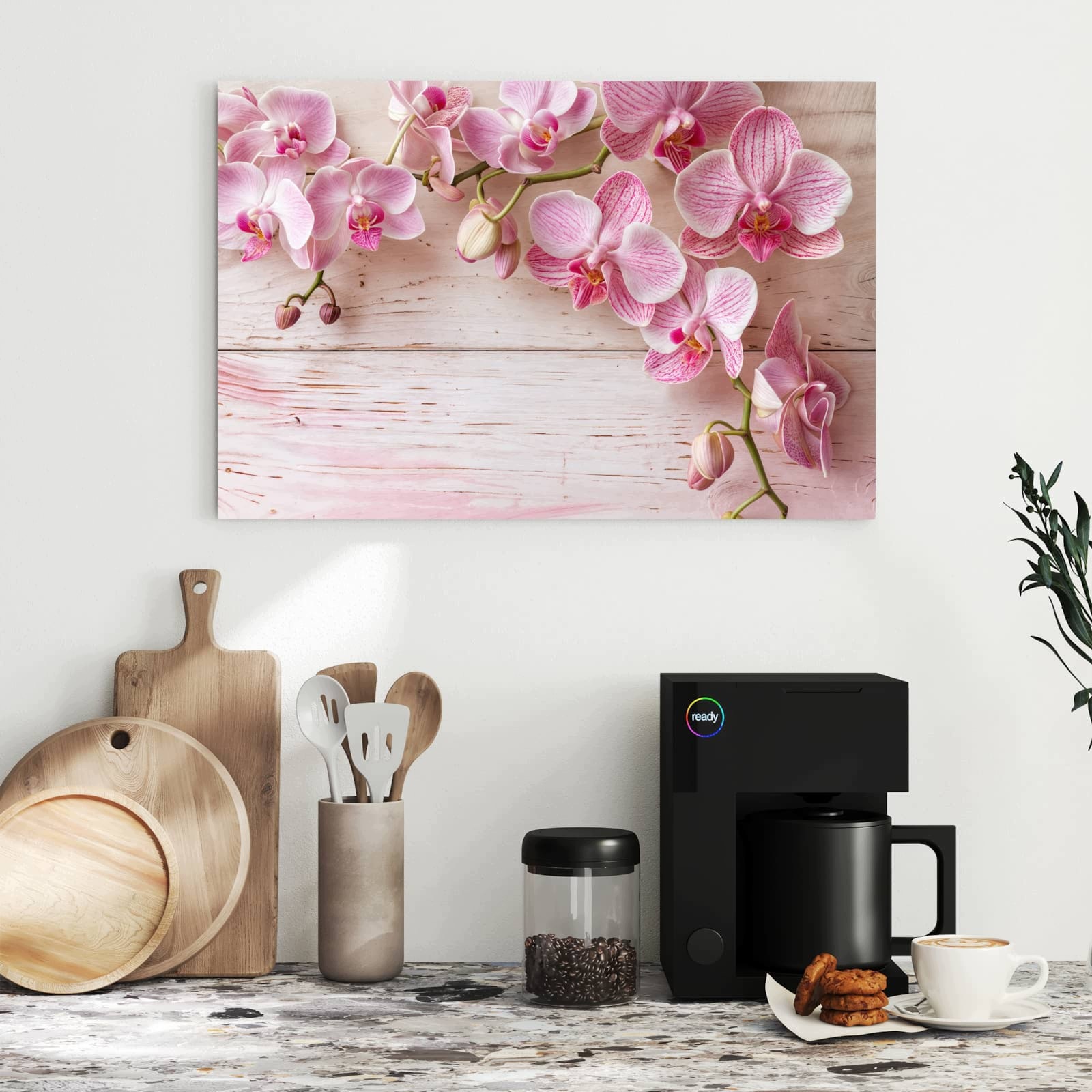 Magnetická tabule – obraz na zeď Orchideje na stole | 60 × 40 cm