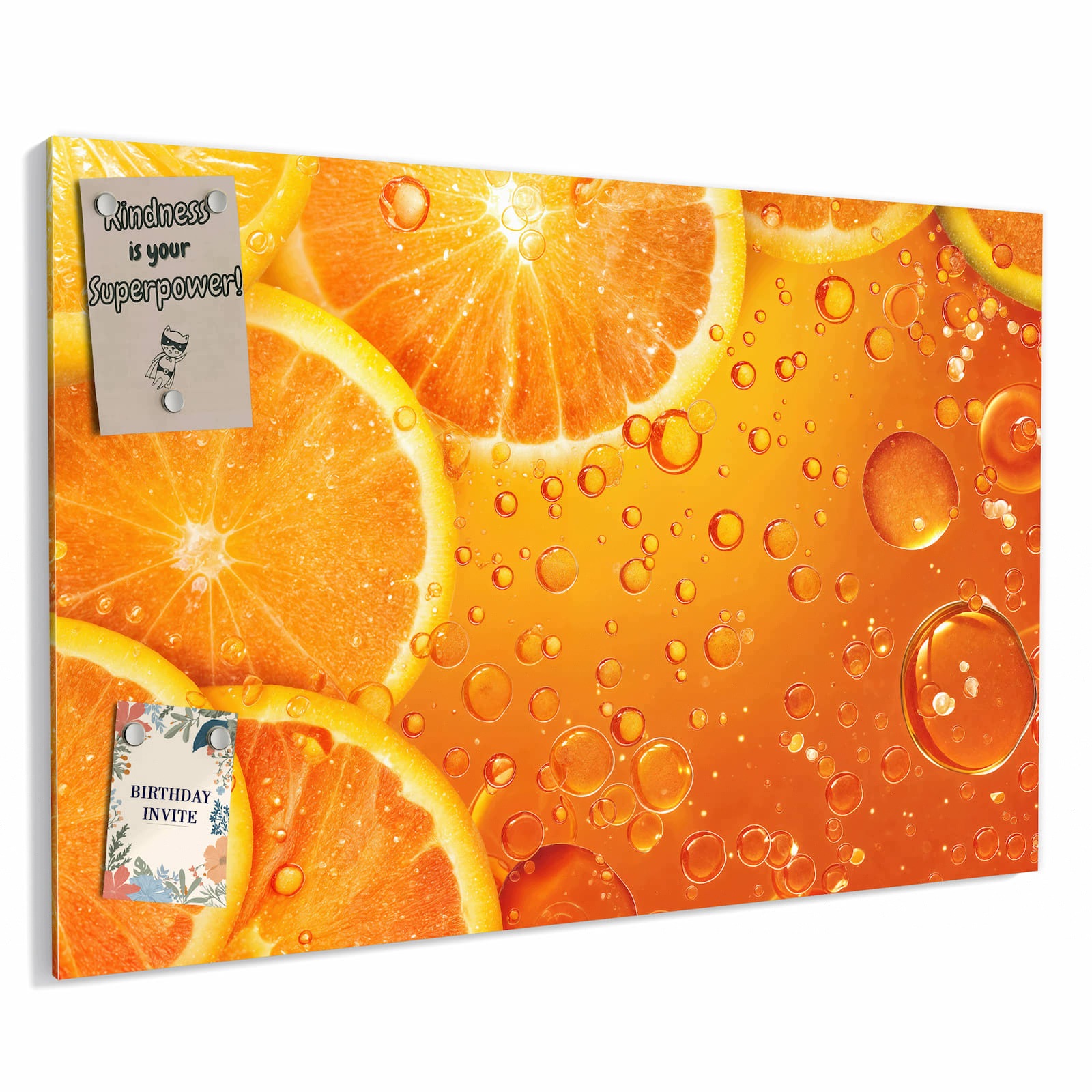 Magnetická tabule – obraz na zeď Citrusové ovoce na dřevě | 90 × 60 cm