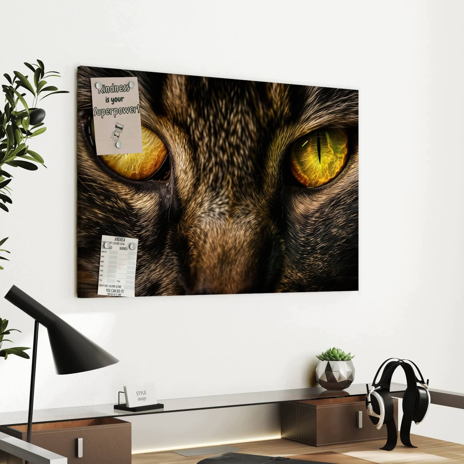 Magnetická tabule – obraz na zeď Orchideje na stole | 90 × 60 cm