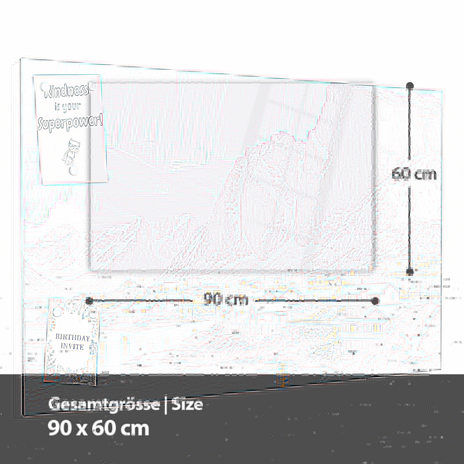 Magnetická tabule – obraz na zeď Bobule ve vodě | 90 × 60 cm
